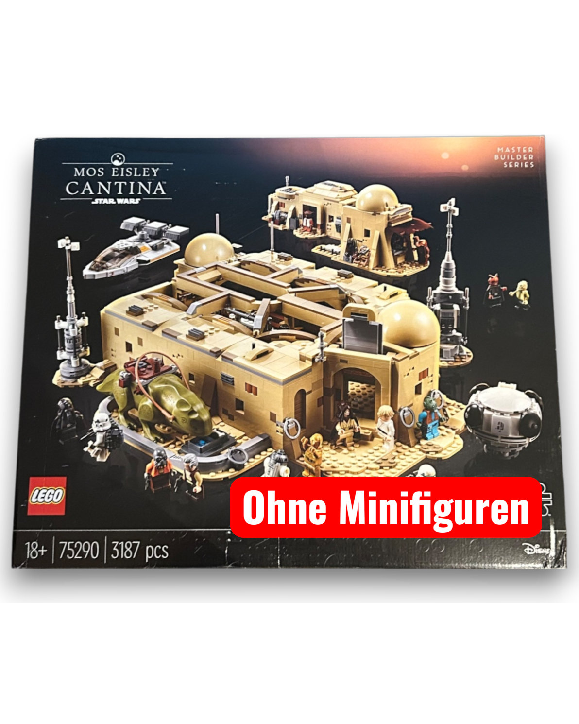Mos Eisley Cantina 75290 LEGO Star Wars Set Vorderansicht brick2d2