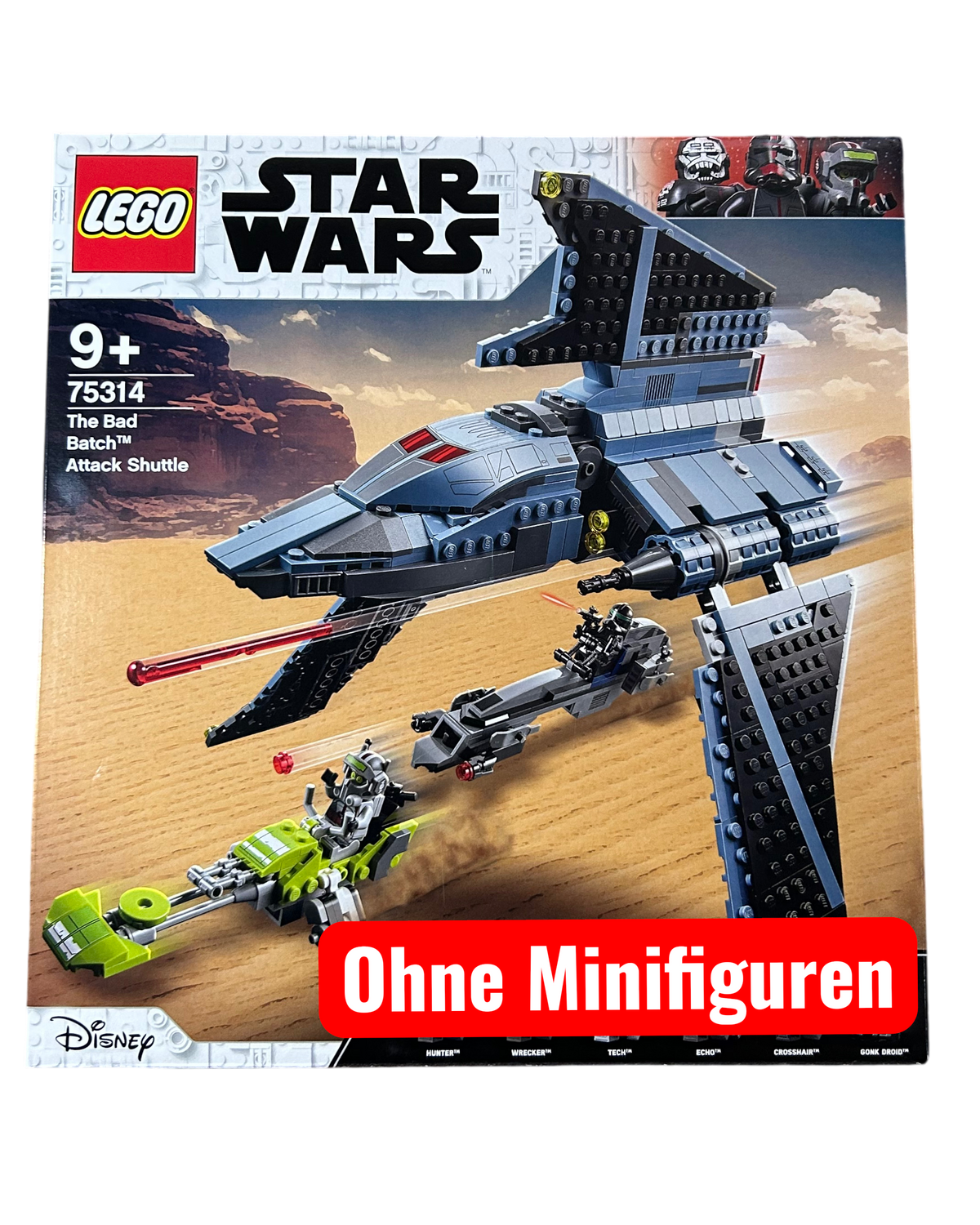 The Bad Batch Attack Shuttle 75314 LEGO Star Wars Set ohne Minifiguren Vorderansicht brick2d2