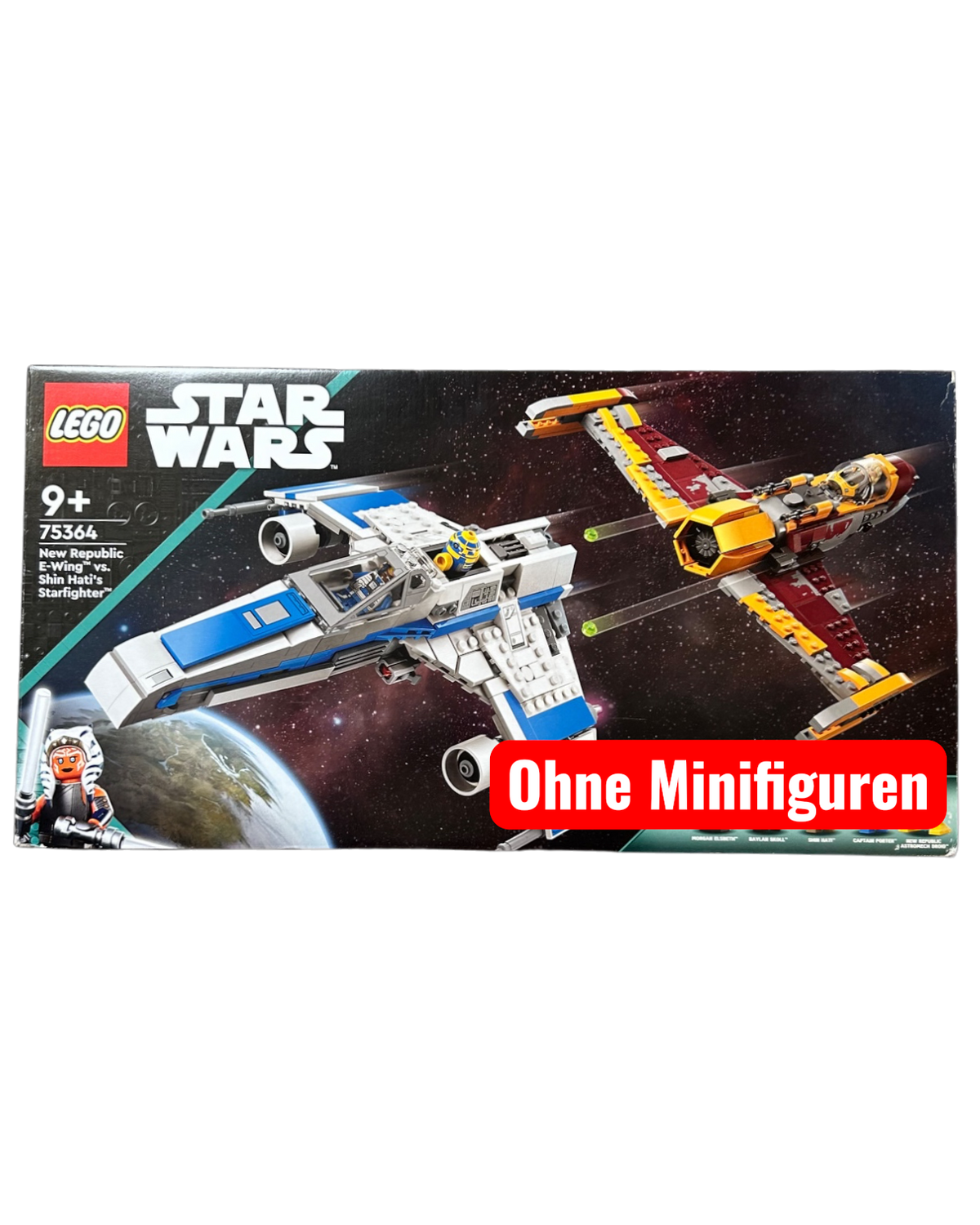 E-Wing vs Shin Hati’s Starfighter 75364 LEGO Star Wars Set Vorderansicht brick2d2