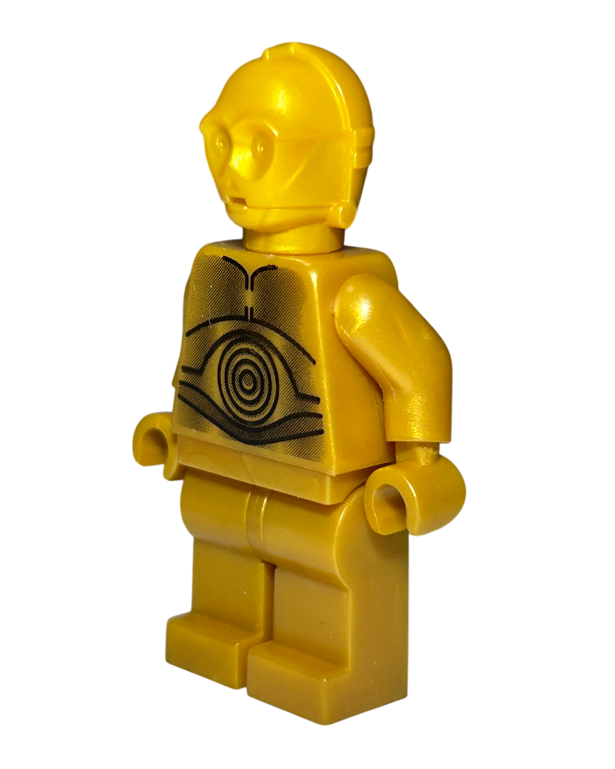 LEGO Star Wars Minifigur C-3PO Pearl Gold SW0161a Seitenansicht rechts brick2d2
