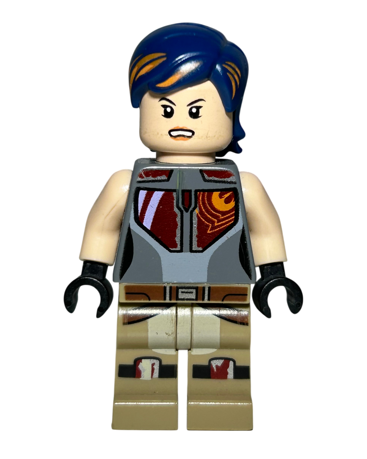 Sabine Wren Blaues Haar SW0616 LEGO Star Wars Minifigur Detailansicht brick2d2