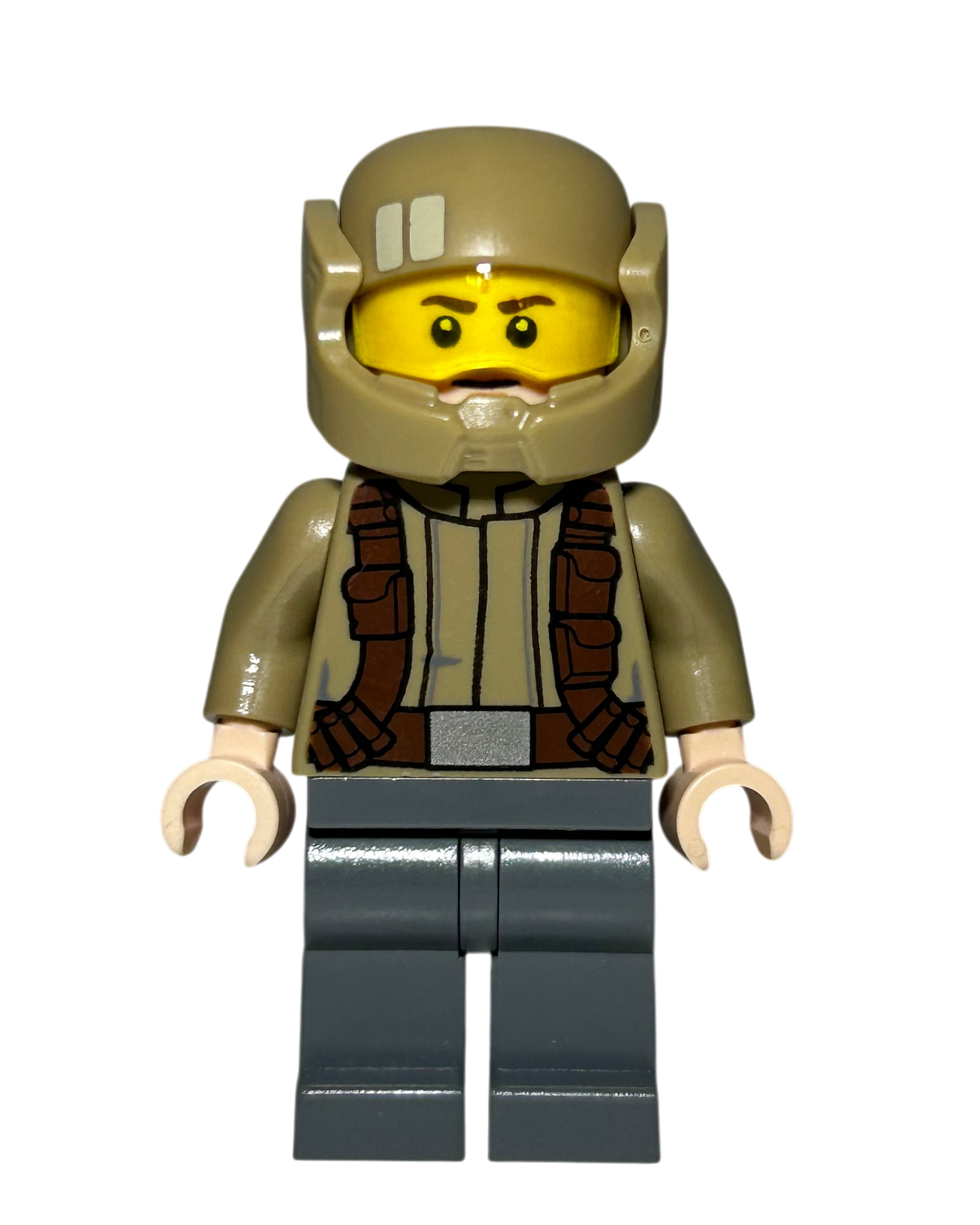 Resistance Trooper Dunkelbeige Jacke SW0697 LEGO Star Wars Minifigur Vorderansicht brick2d2