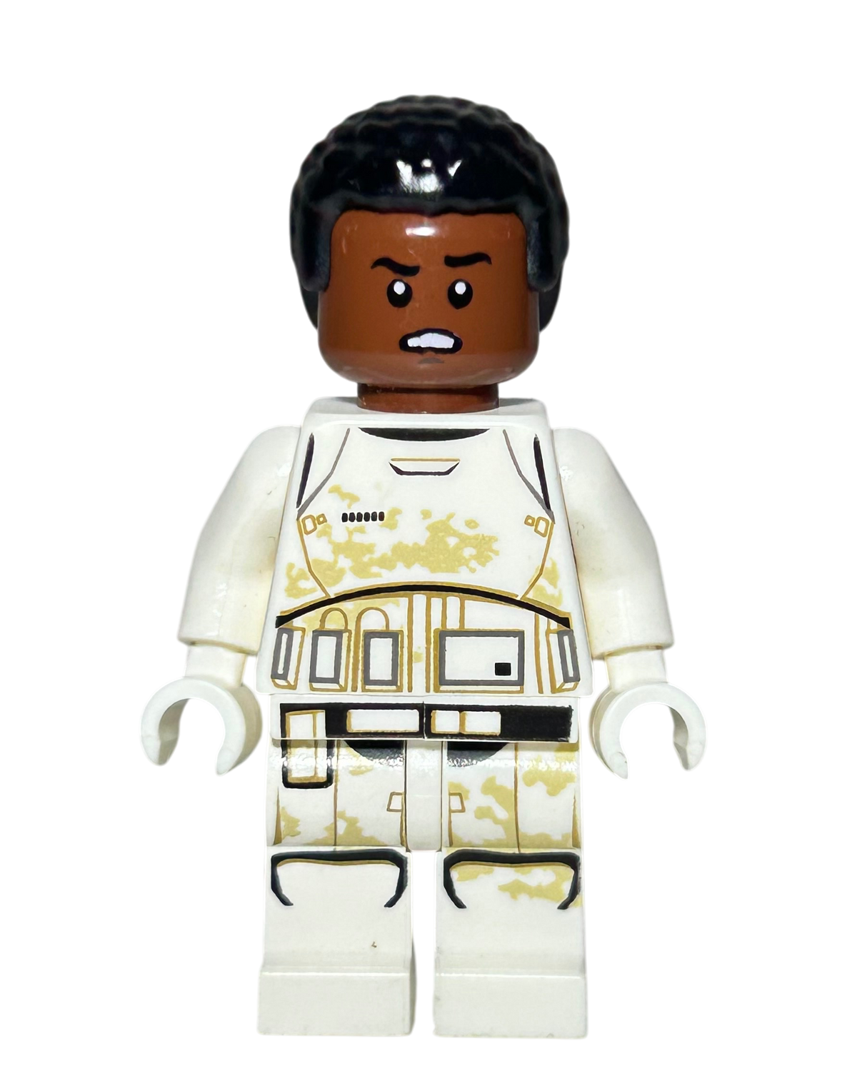 Finn First Order Stormtrooper Outfit mit Sand SW0716 LEGO Star Wars Minifigur Vorderansicht brick2d2