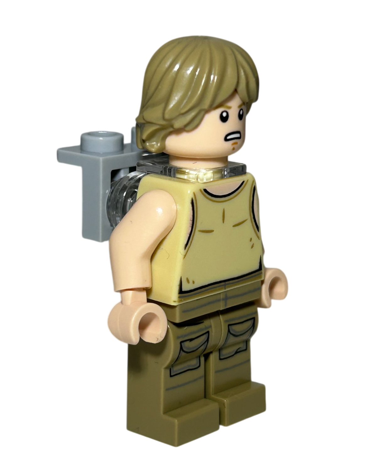 Luke Skywalker Dagobah Outfit SW0907 LEGO Star Wars Minifigur Seitenansicht links brick2d2