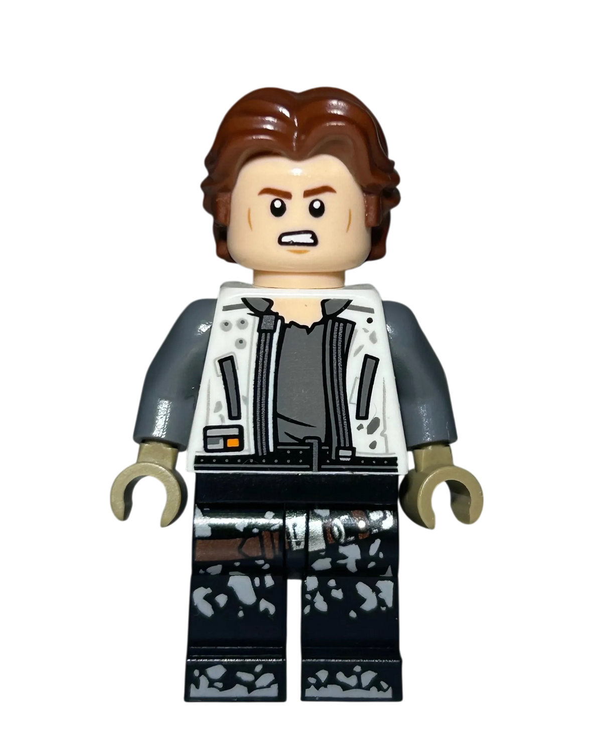 Han Solo SW0915 LEGO Star Wars Minifigur Solo Film Vorderansicht brick2d2