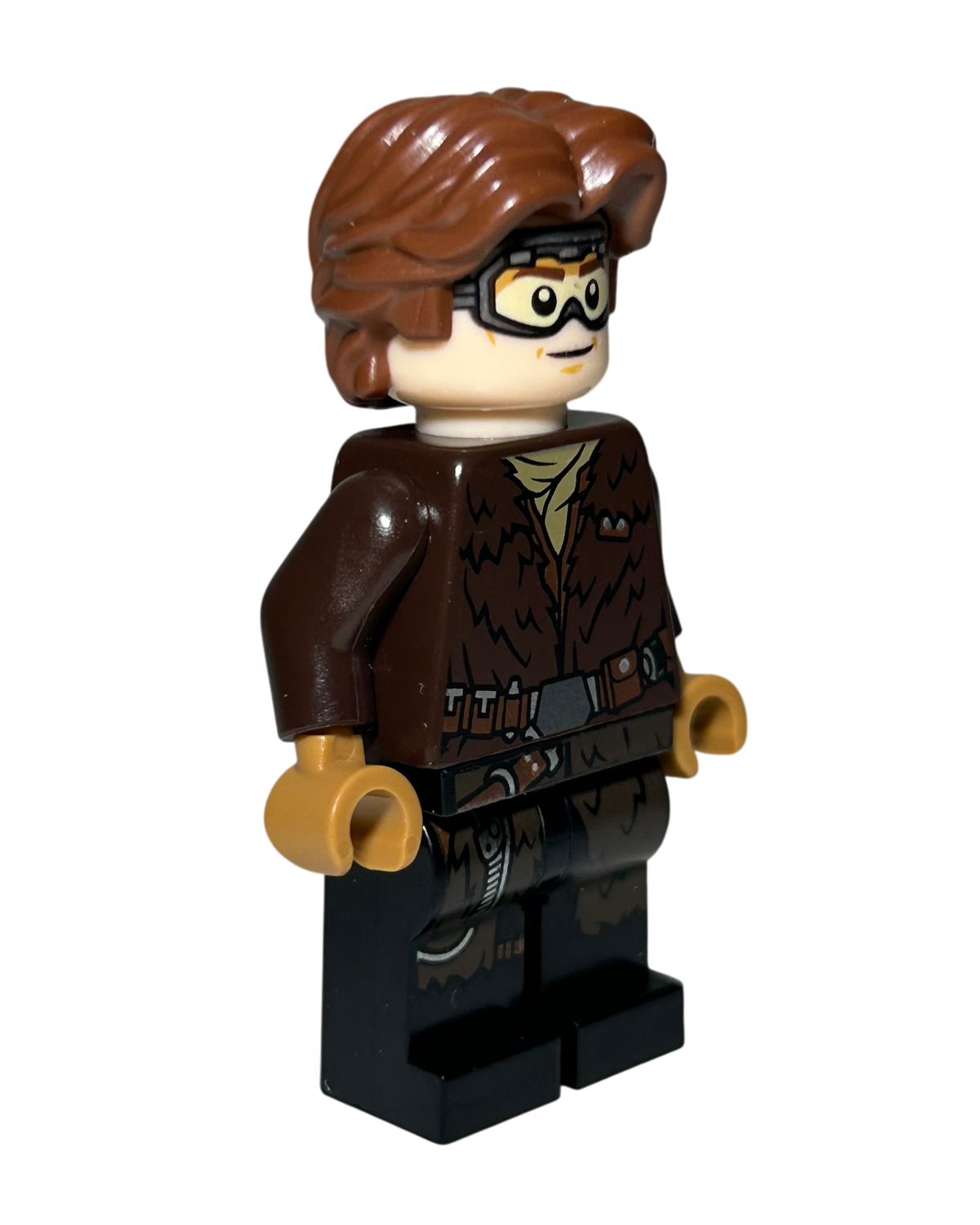 Han Solo mit Brille und Pelzmantel SW0949 LEGO Star Wars Minifigur Seitenansicht links brick2d2