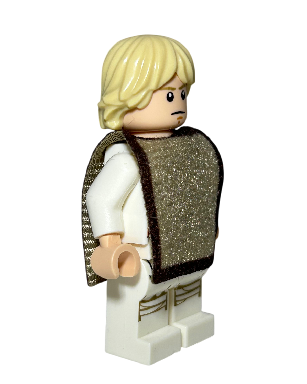 Luke Skywalker SW1086 LEGO Star Wars Minifigur mit Stoff Poncho Seitenansicht links brick2d2