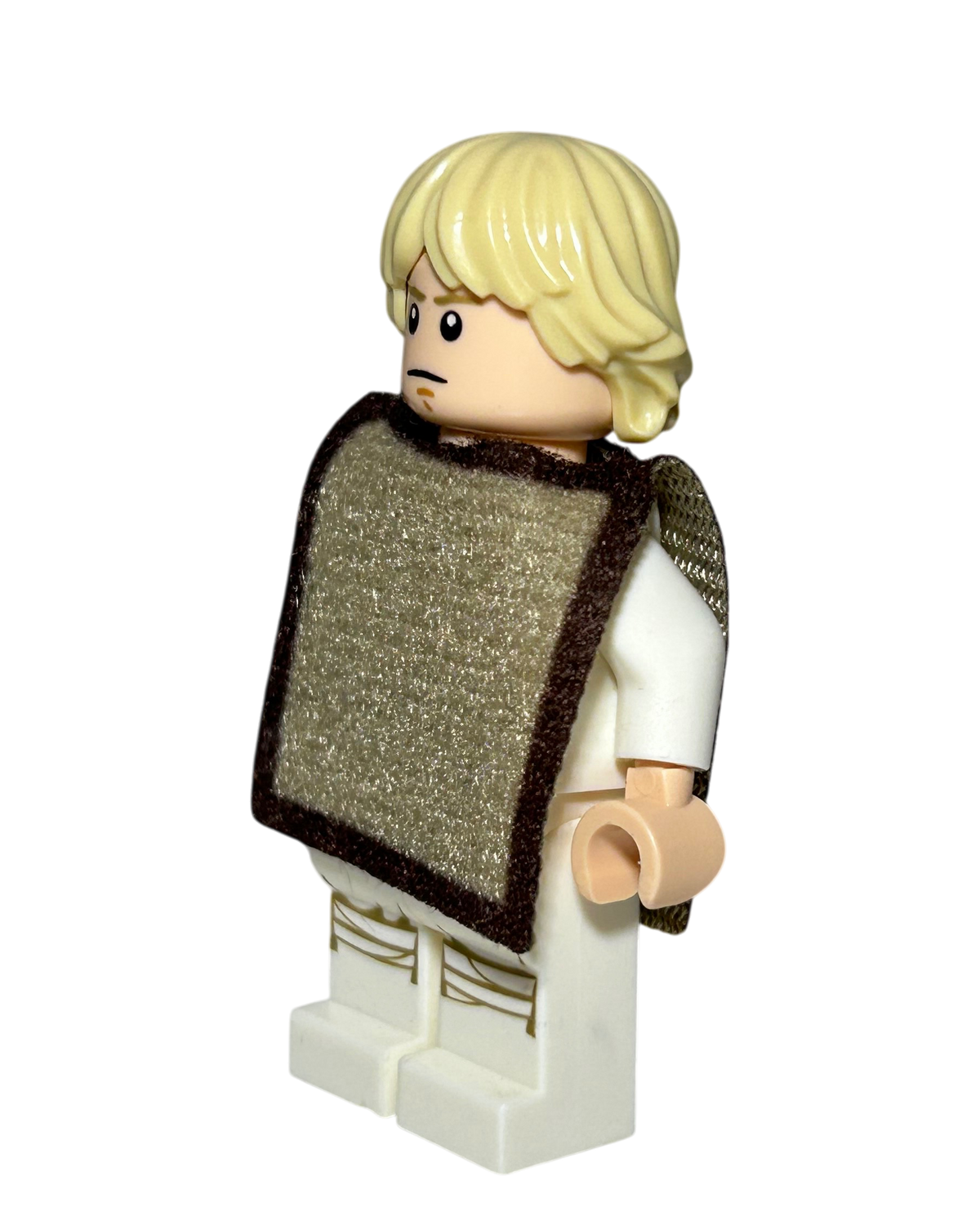Luke Skywalker SW1086 LEGO Star Wars Minifigur mit Stoff Poncho Seitenansicht rechts brick2d2
