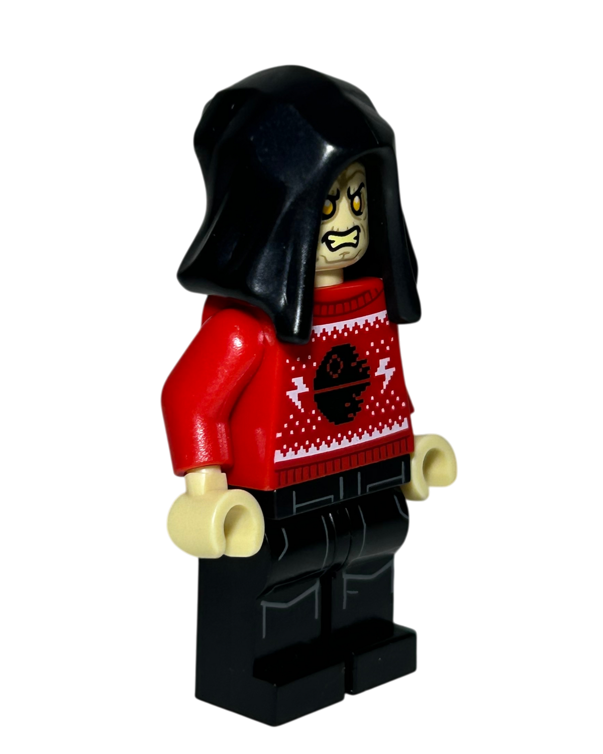 Emperor Palpatine Holiday Sweater Outfit SW1297 LEGO Star Wars Minifigur Seitenansicht links brick2d2