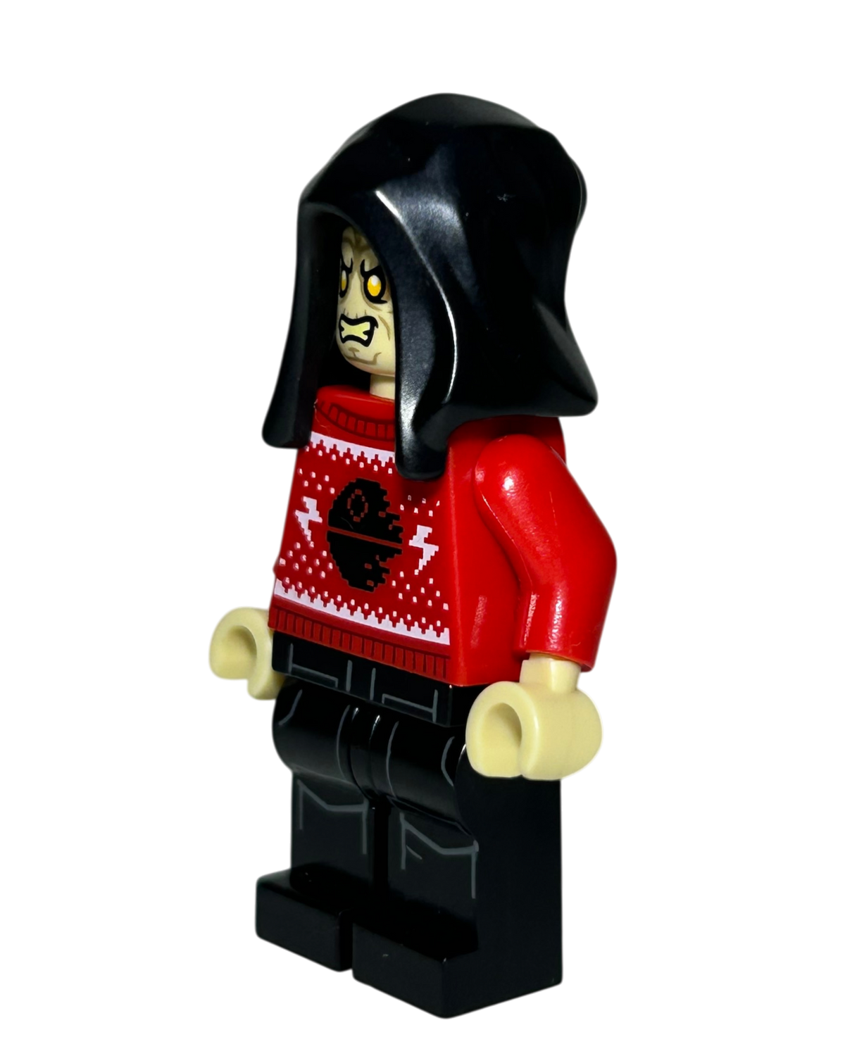 Emperor Palpatine Holiday Sweater Outfit SW1297 LEGO Star Wars Minifigur Seitenansicht rechts brick2d2
