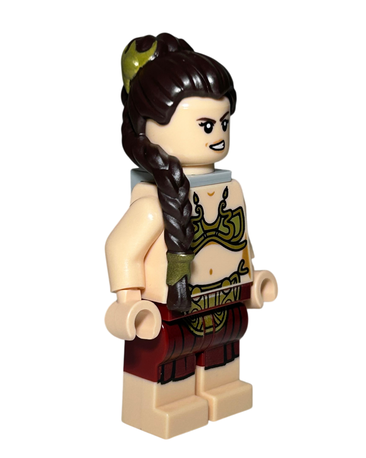 Prinzessin Leia SW1389 LEGO Star Wars Minifigur Jabba Palace Outfit Seitenansicht links rick2d2