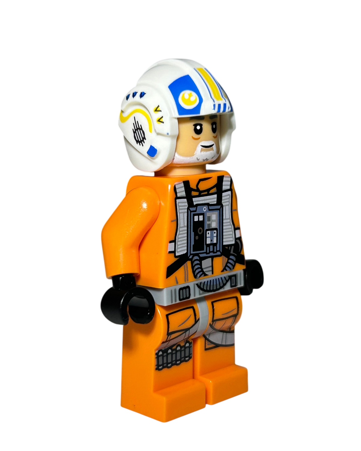 LEGO Star Wars Minifigur Carson Teva SW1518 Seitenansicht links mit weißem Pilotenhelm brick2d2