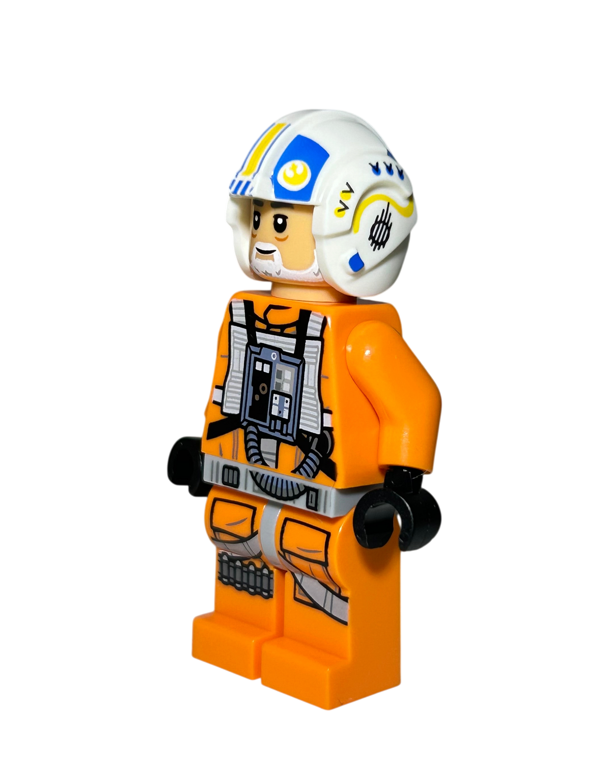 LEGO Star Wars Minifigur Carson Teva SW1518 Seitenansicht rechts mit weißem Pilotenhelm brick2d2
