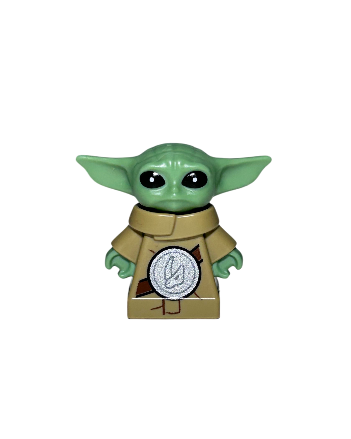 Grogu SW1522 LEGO Star Wars Minifigur Beskar Rüstung Vorderansicht brick2d2