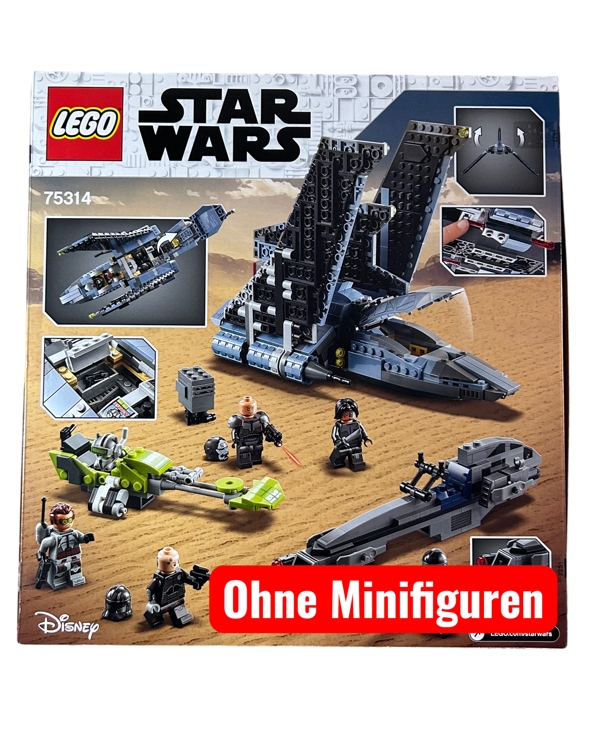 The Bad Batch Attack Shuttle 75314 LEGO Star Wars Set ohne Minifiguren Rückansicht brick2d2