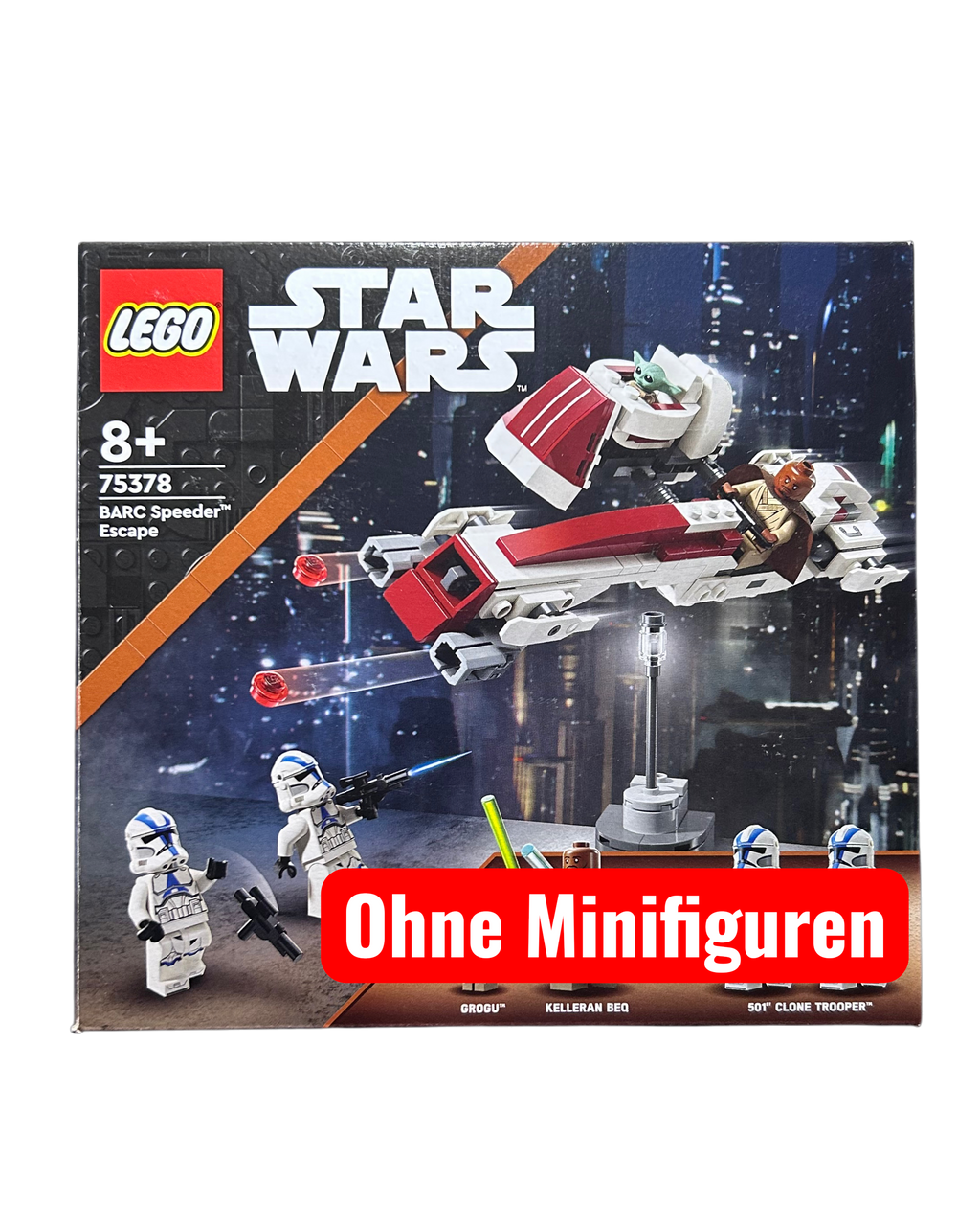 Flucht mit dem BARC Speeder 75378 LEGO Star Wars Set ohne Minifiguren Vorderansicht brick2d2