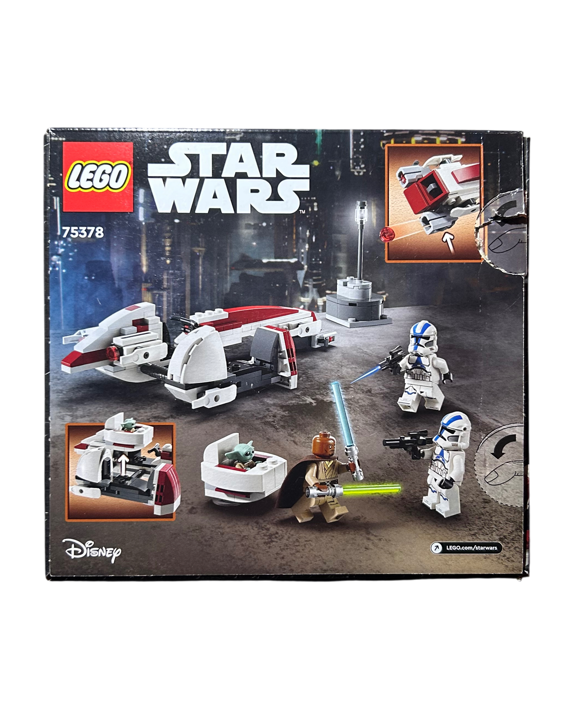 Flucht mit dem BARC Speeder 75378 LEGO Star Wars Set ohne Minifiguren Rückansicht brick2d2