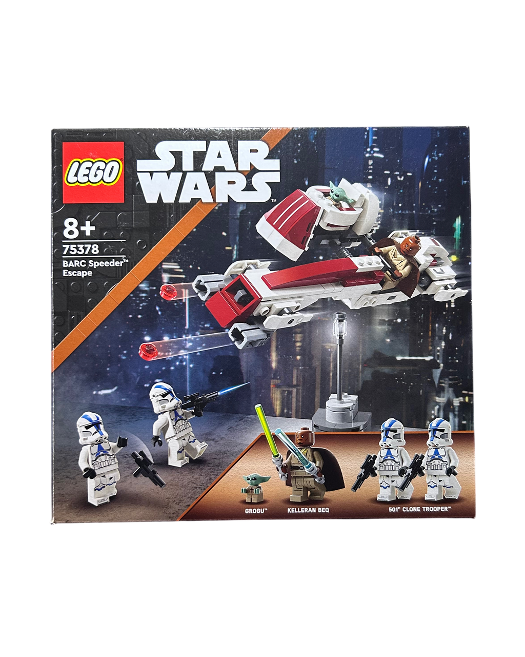 Flucht mit dem BARC Speeder 75378 LEGO Star Wars Set ohne Minifiguren Vorderansicht brick2d2