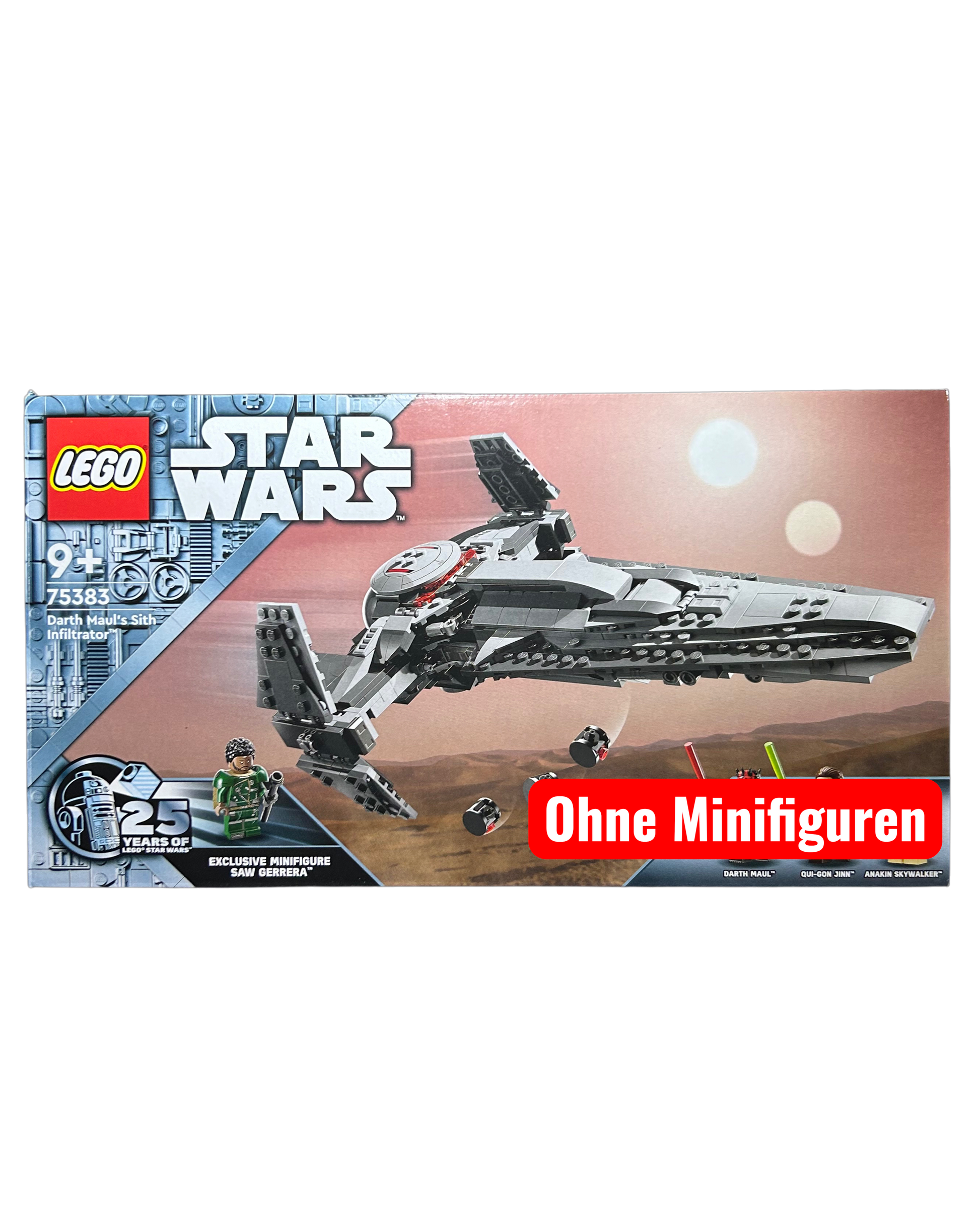 Darth Mauls Sith Infiltrator 75383 LEGO Star Wars Set ohne Minifiguren Vorderansicht – brick2d2