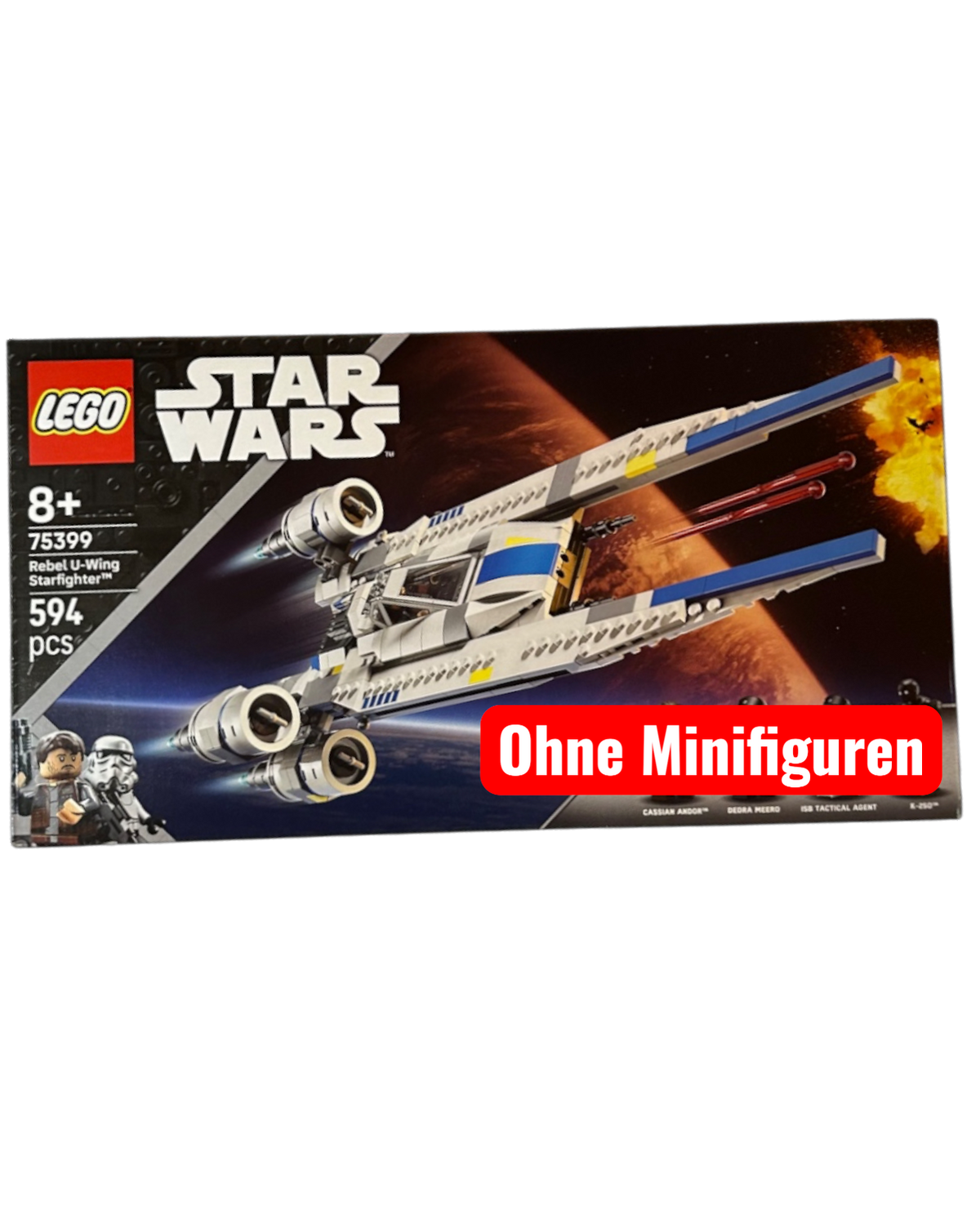 Rebel U-Wing Starfighter 75399 LEGO Star Wars Set Vorderansicht brick2d2