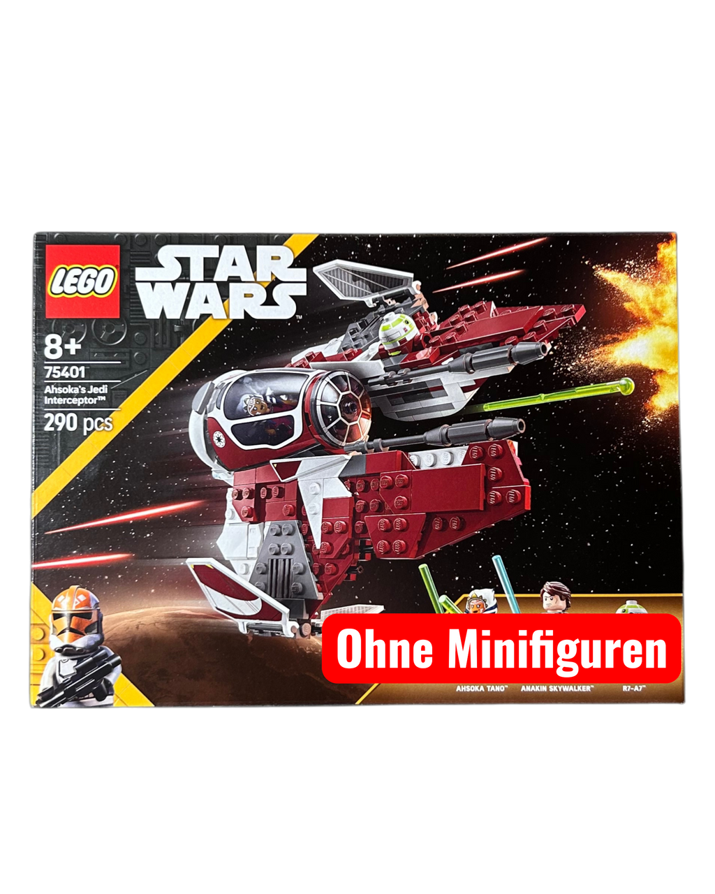 Ahsoka’s Jedi Interceptor 75401 LEGO Star Wars Set Vorderansicht brick2d2