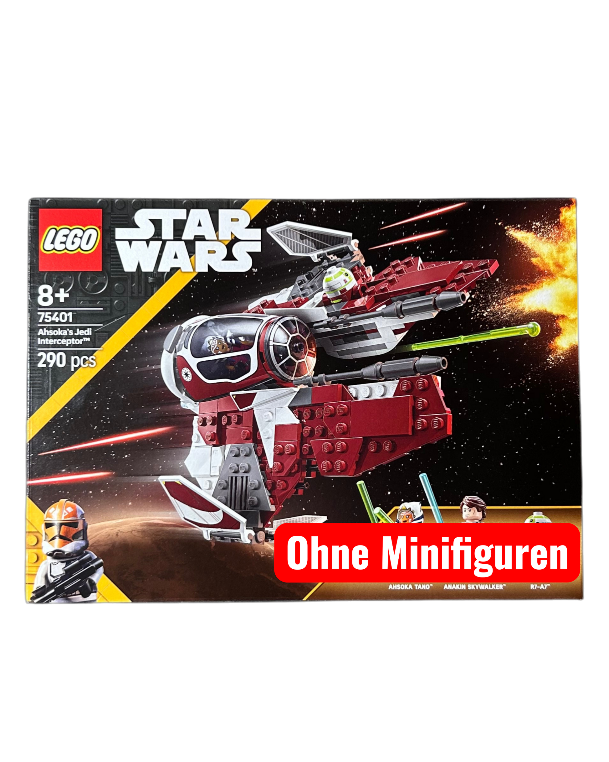 Ahsoka’s Jedi Interceptor 75401 LEGO Star Wars Set Vorderansicht brick2d2