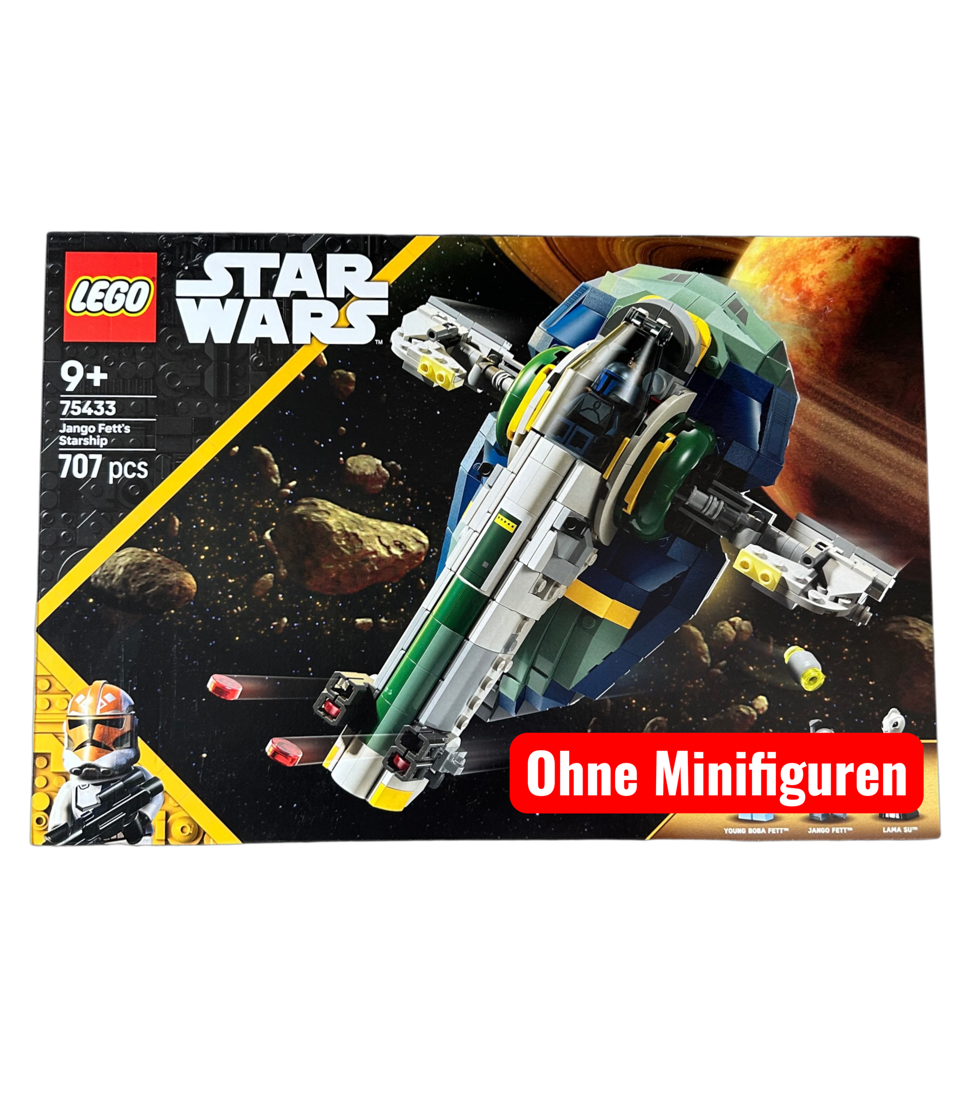 Jango Fett’s Starship 75433 LEGO Star Wars Set Vorderansicht brick2d2