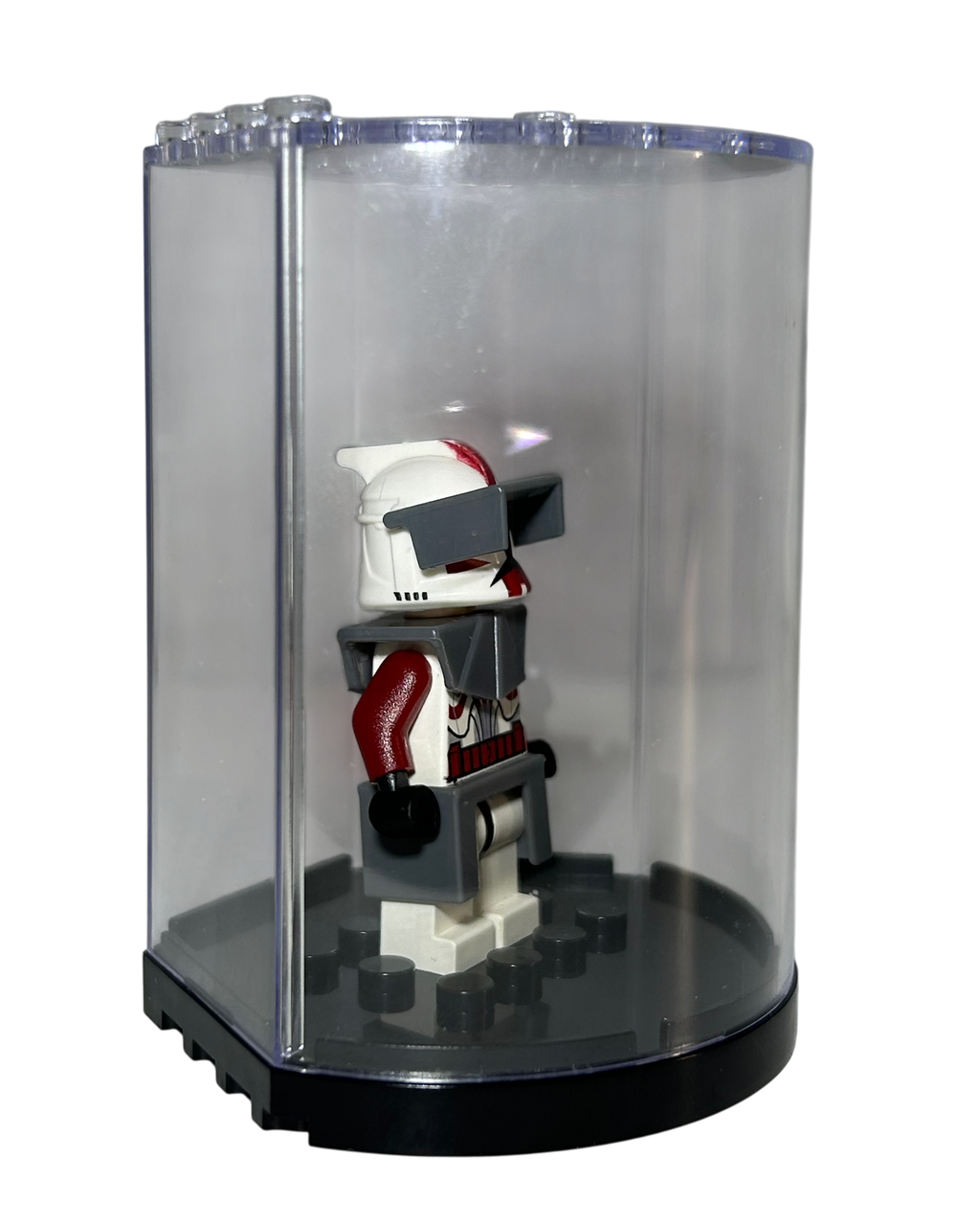 Minifigur Display Kasten Transparent Seitenansicht brick2d2