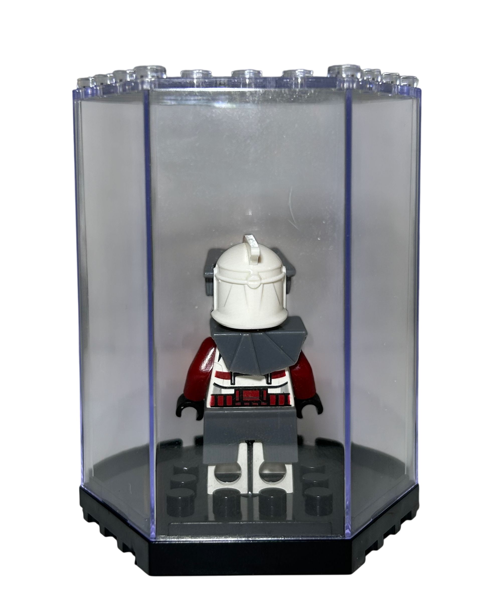 Minifigur Display Kasten Transparent Rückansicht brick2d2