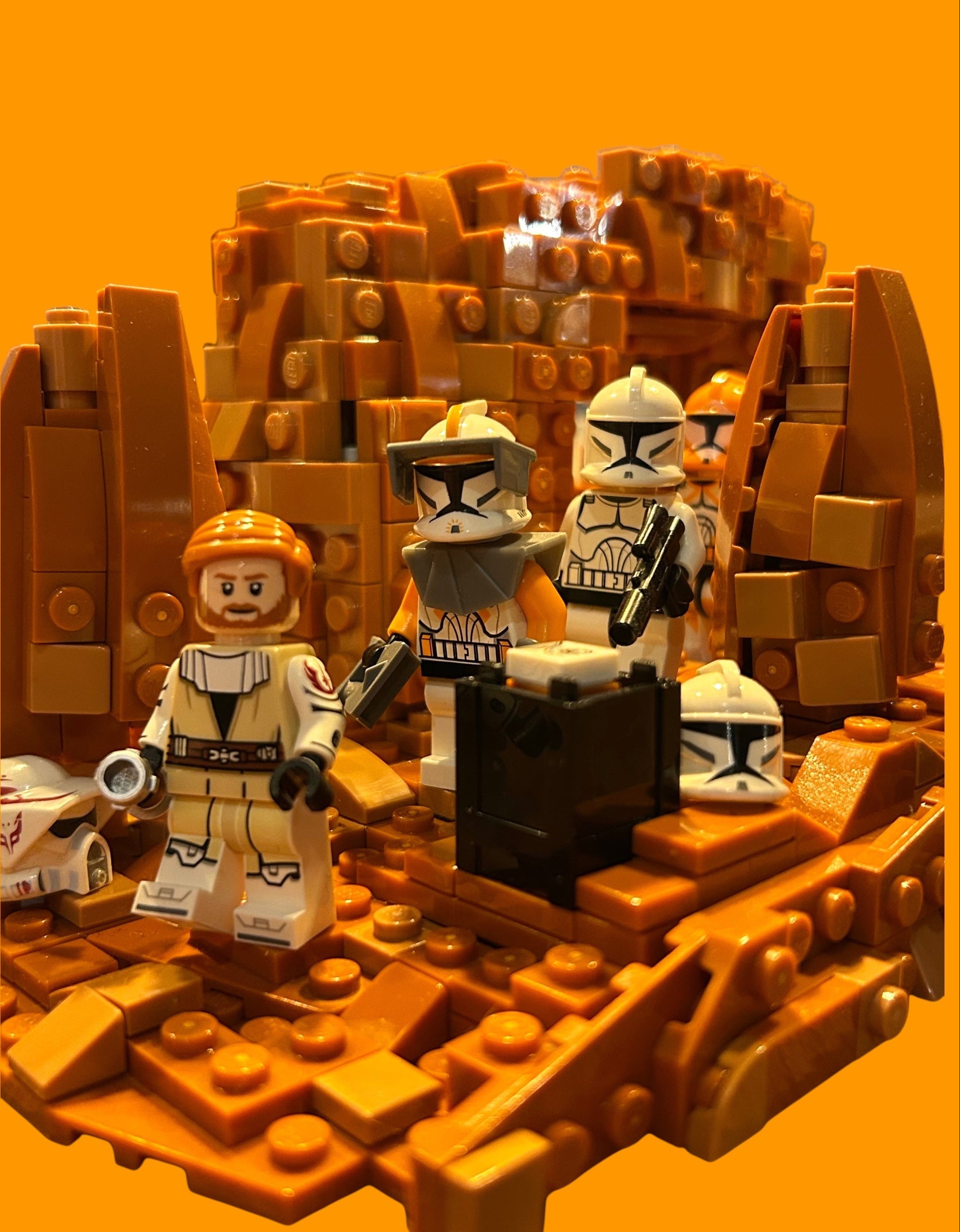 LEGO Star Wars Obi-Wan Kenobi und Commander Cody auf Geonosis Diorama MOC Szene brick2d2