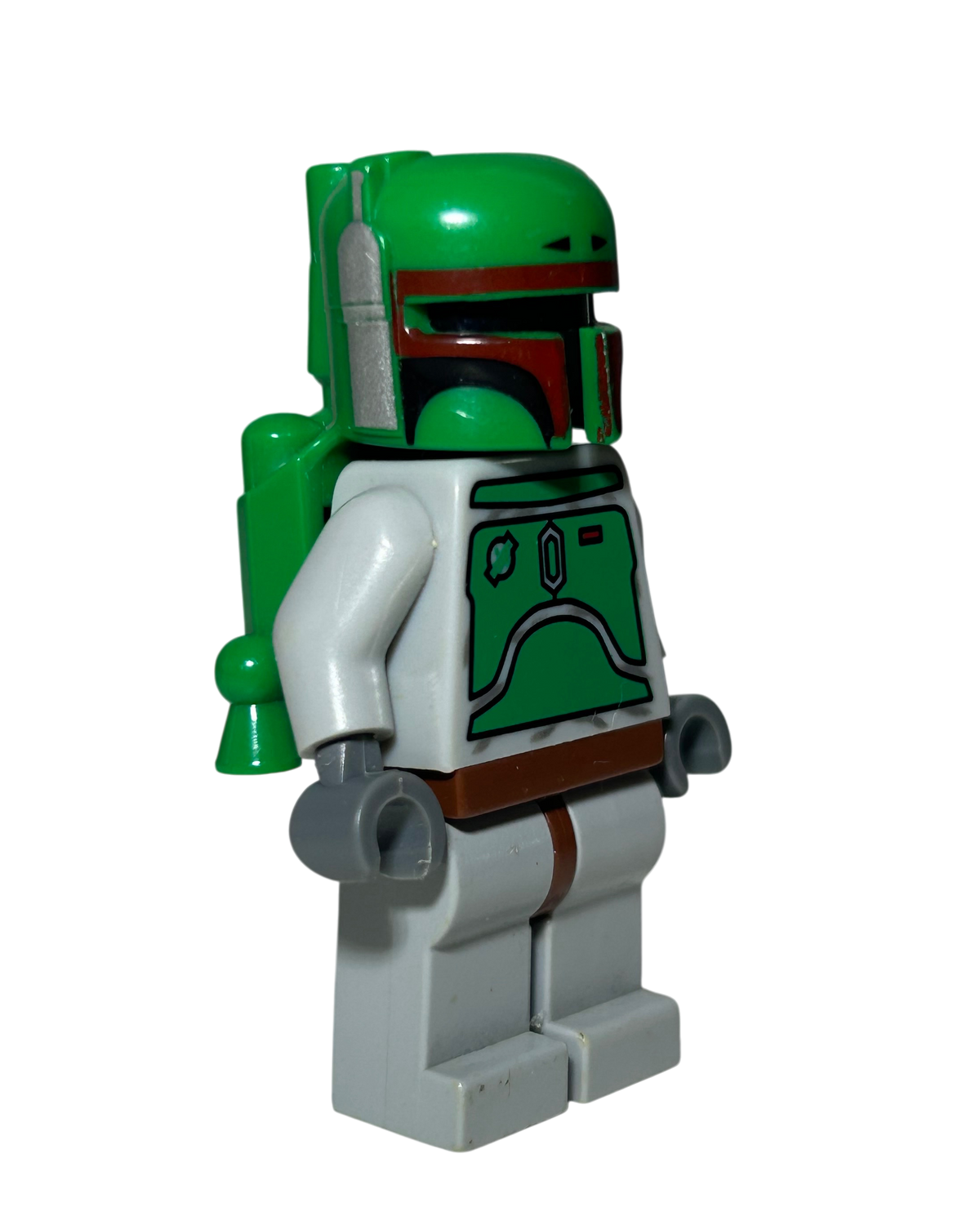 LEGO Boba Fett 2009 SW0002b mit Helm und Jetpack von der Seite rechts brick2d2