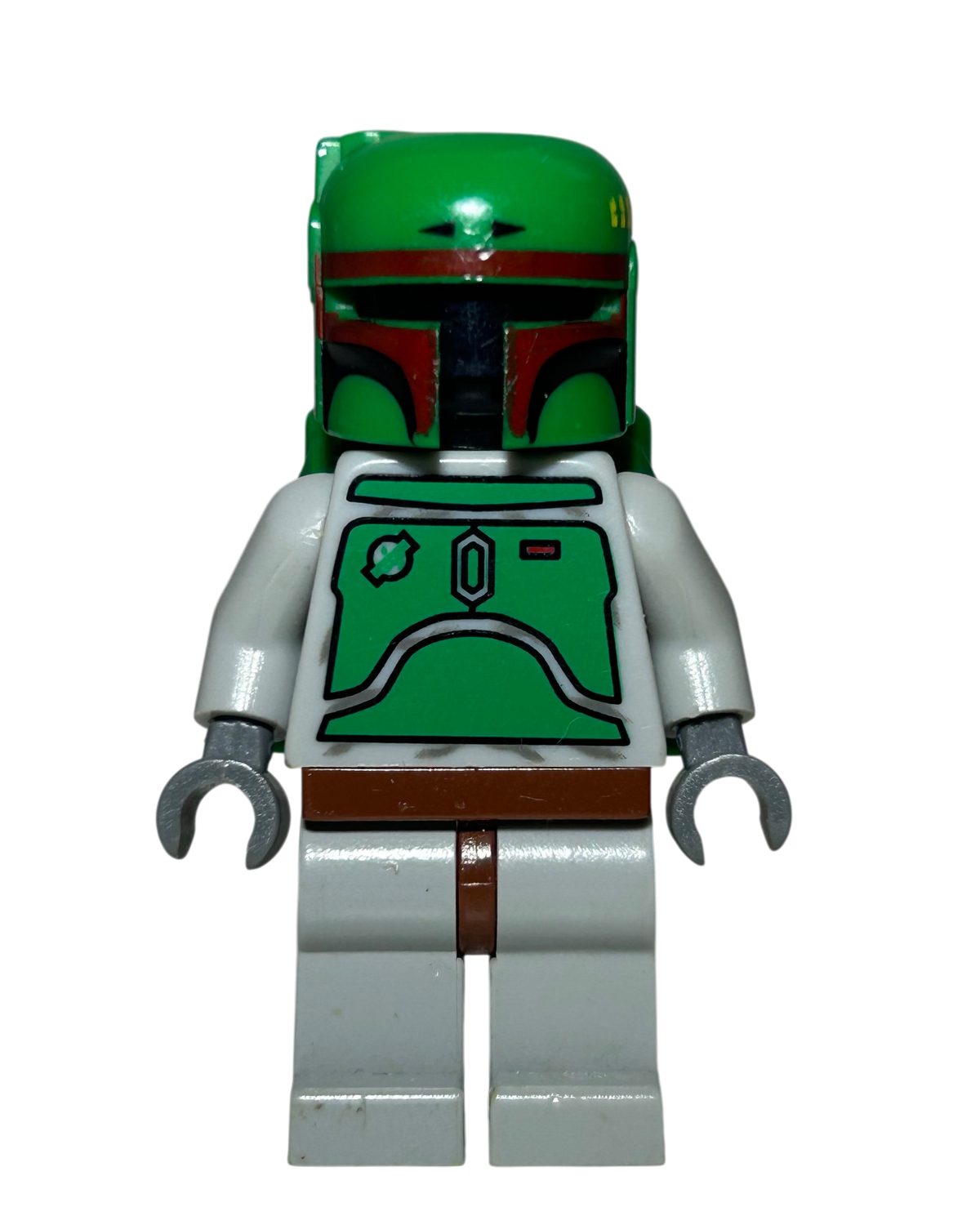 LEGO Star Wars Boba Fett Minifigur von 2009 SW0002b von vorne brick2d2