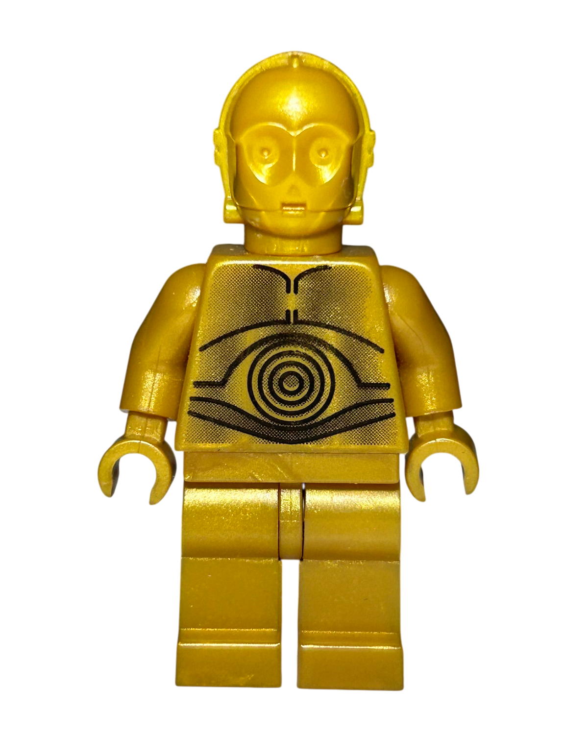 LEGO Star Wars Minifigur C-3PO Pearl Gold SW0161a Vorderansicht brick2d2
