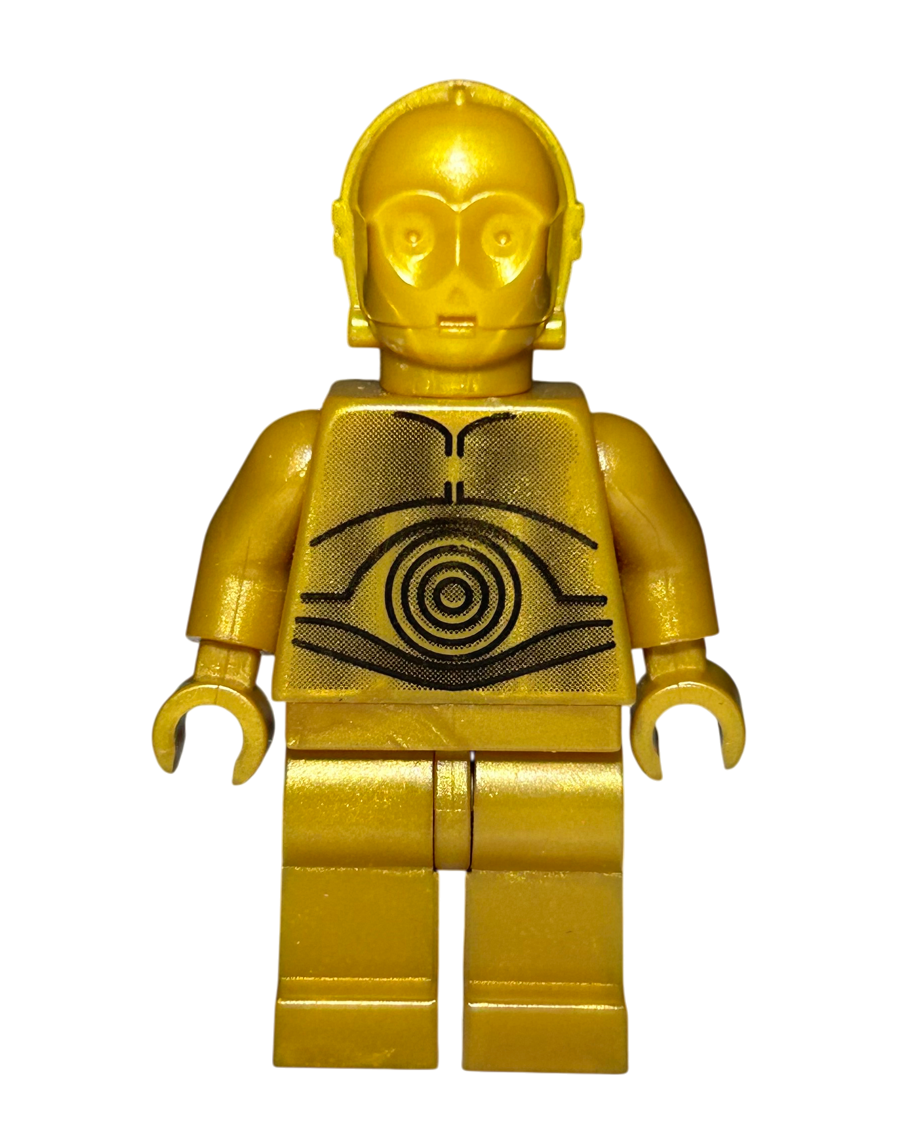 LEGO Star Wars Minifigur C-3PO Pearl Gold SW0161a Vorderansicht brick2d2