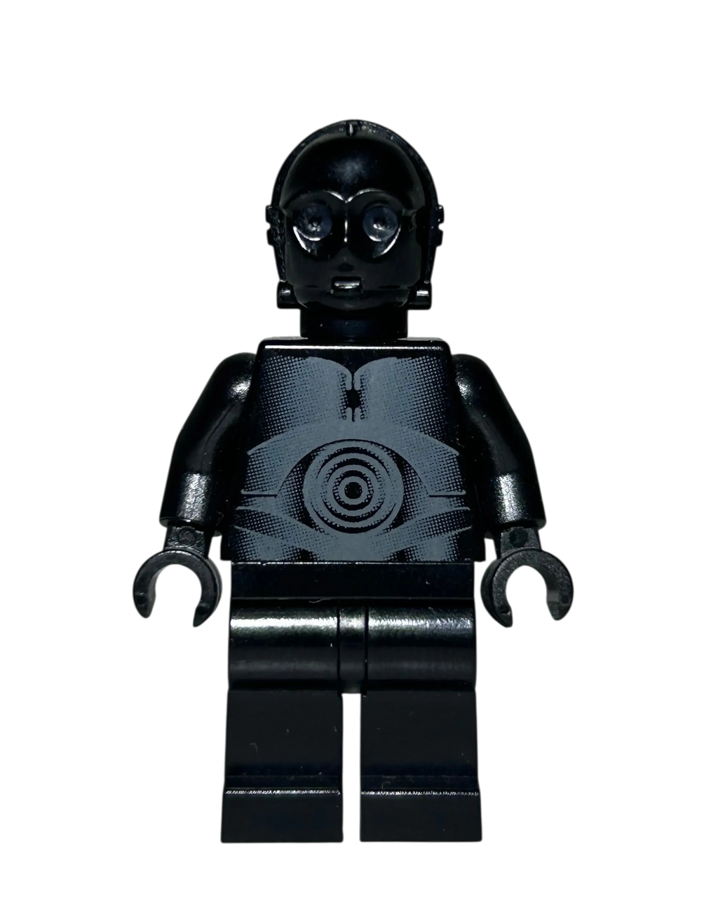 Protocol Droid SW0212 LEGO Star Wars Minifigur schwarz Vorderansicht brick2d2