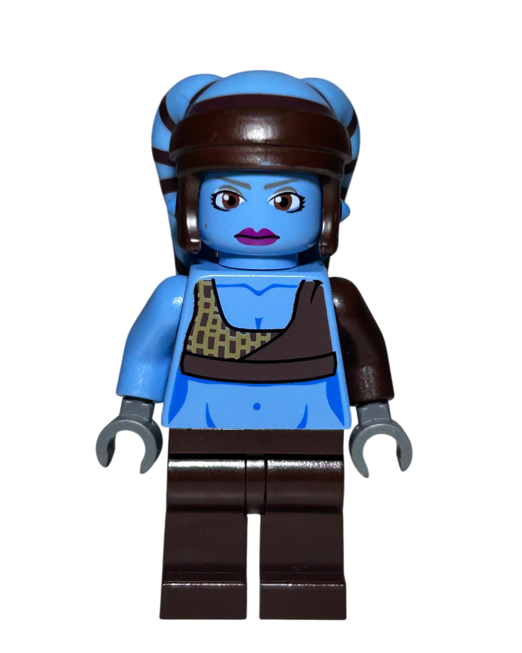 Aayla Secura SW0284 Clone Wars LEGO Star Wars Minifigur Vorderansicht brick2d2