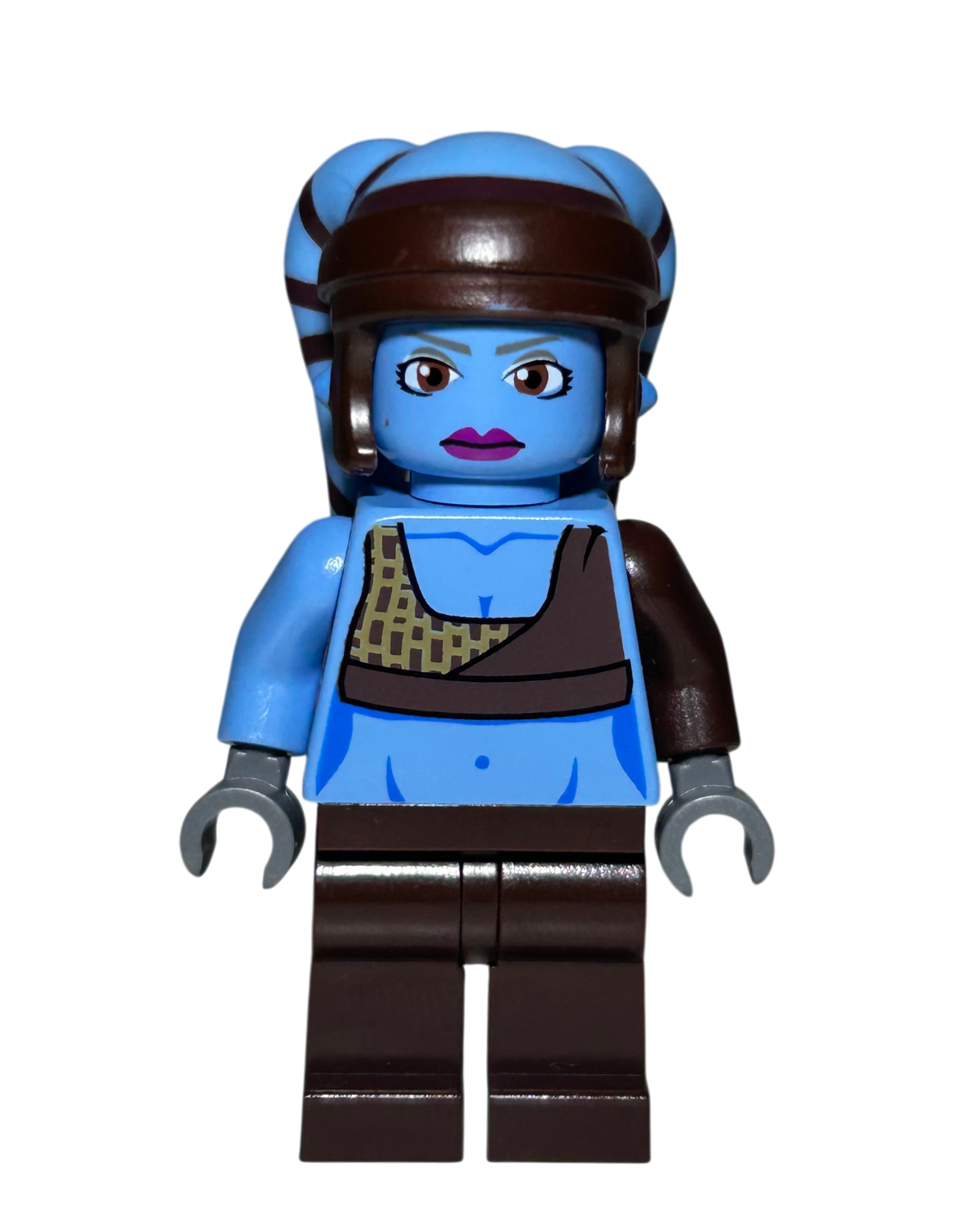 Aayla Secura SW0284 Clone Wars LEGO Star Wars Minifigur Vorderansicht brick2d2
