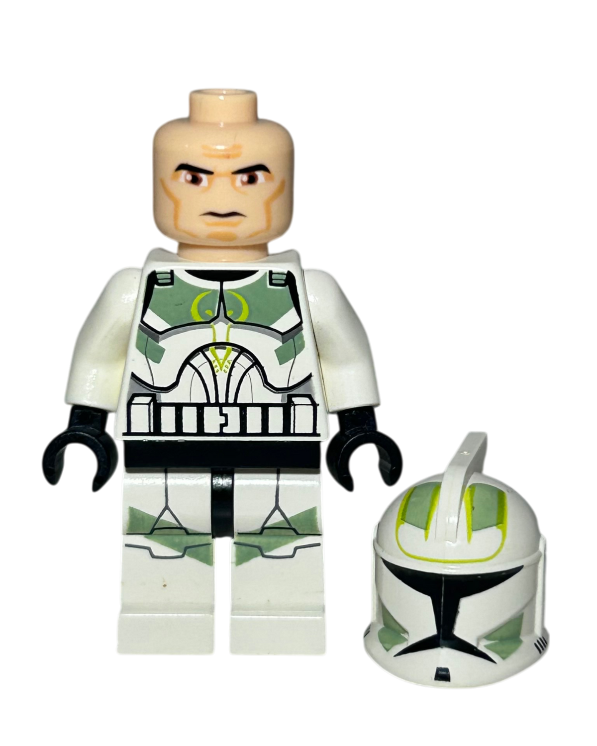 Phase 1 Horn Company Clone Trooper SW0298 LEGO Star Wars Minifigur Detailansicht brick2d2