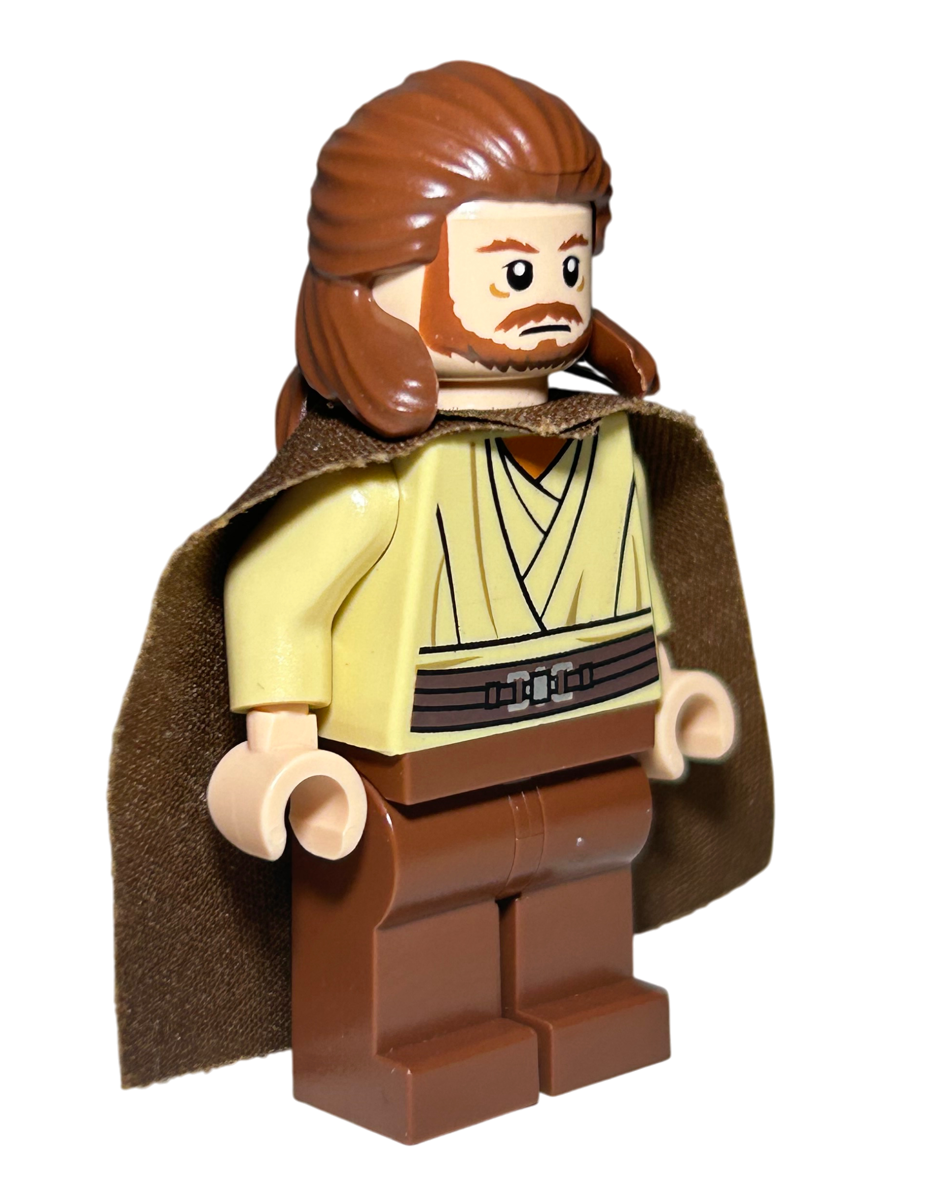 LEGO Star Wars Minifigur Qui-Gon Jinn SW0322 Seitenansicht links brick2d2