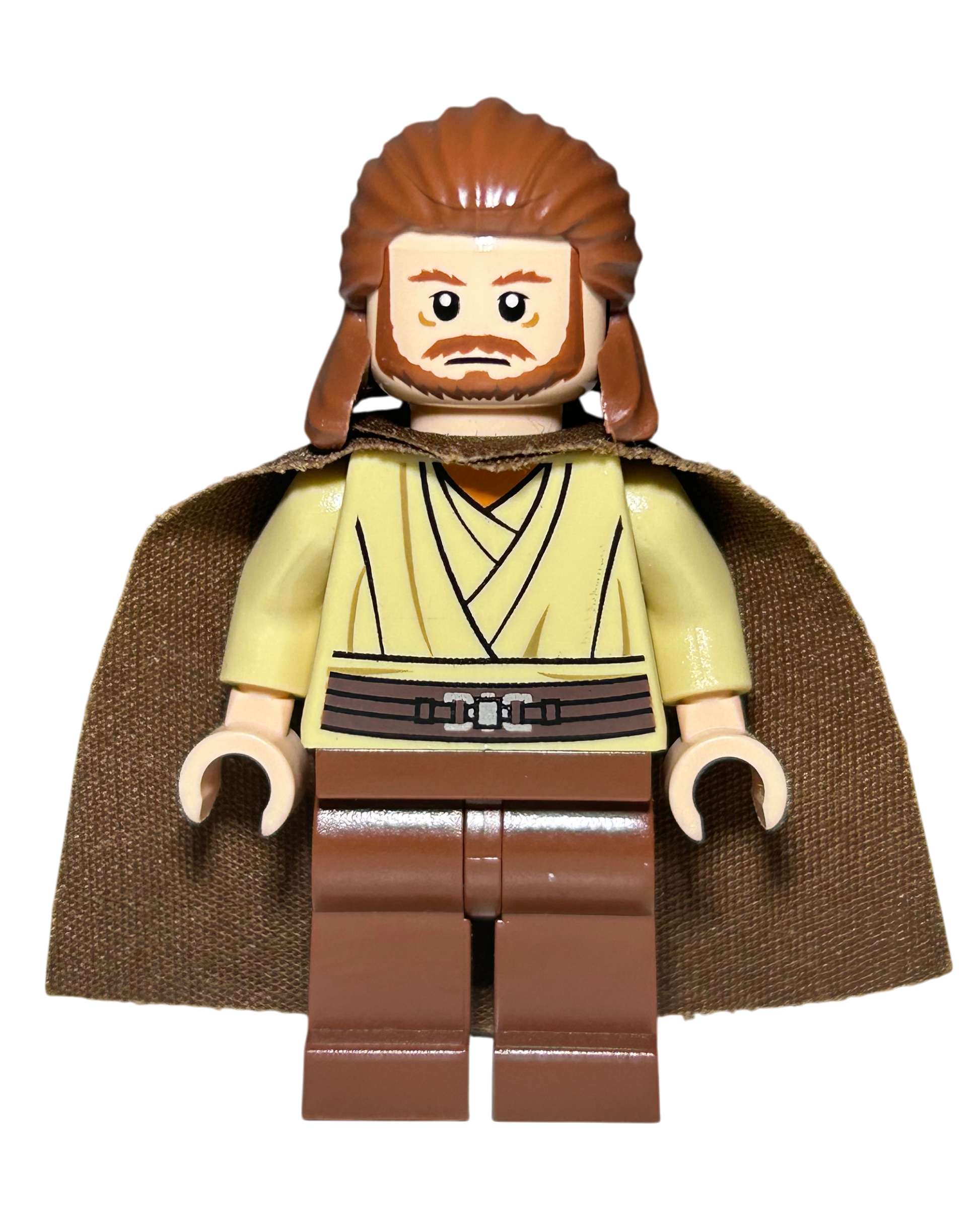 LEGO Star Wars Minifigur Qui-Gon Jinn SW0322 Vorderansicht brick2d2