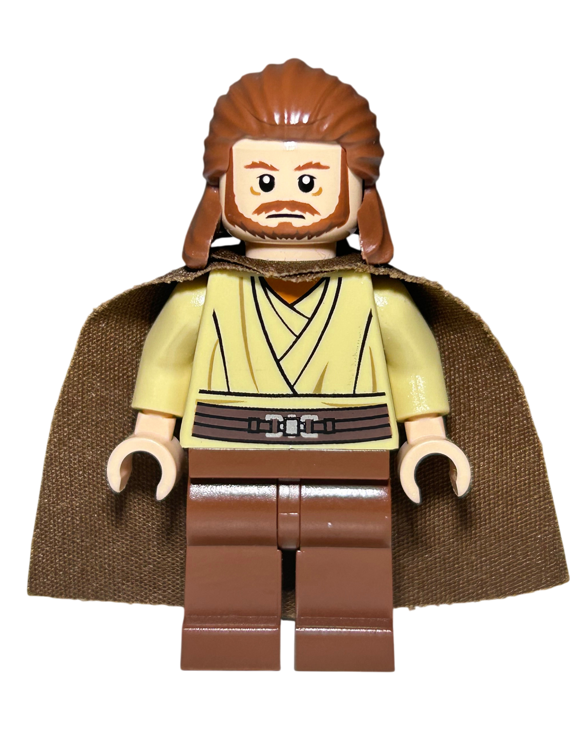 LEGO Star Wars Minifigur Qui-Gon Jinn SW0322 Vorderansicht brick2d2