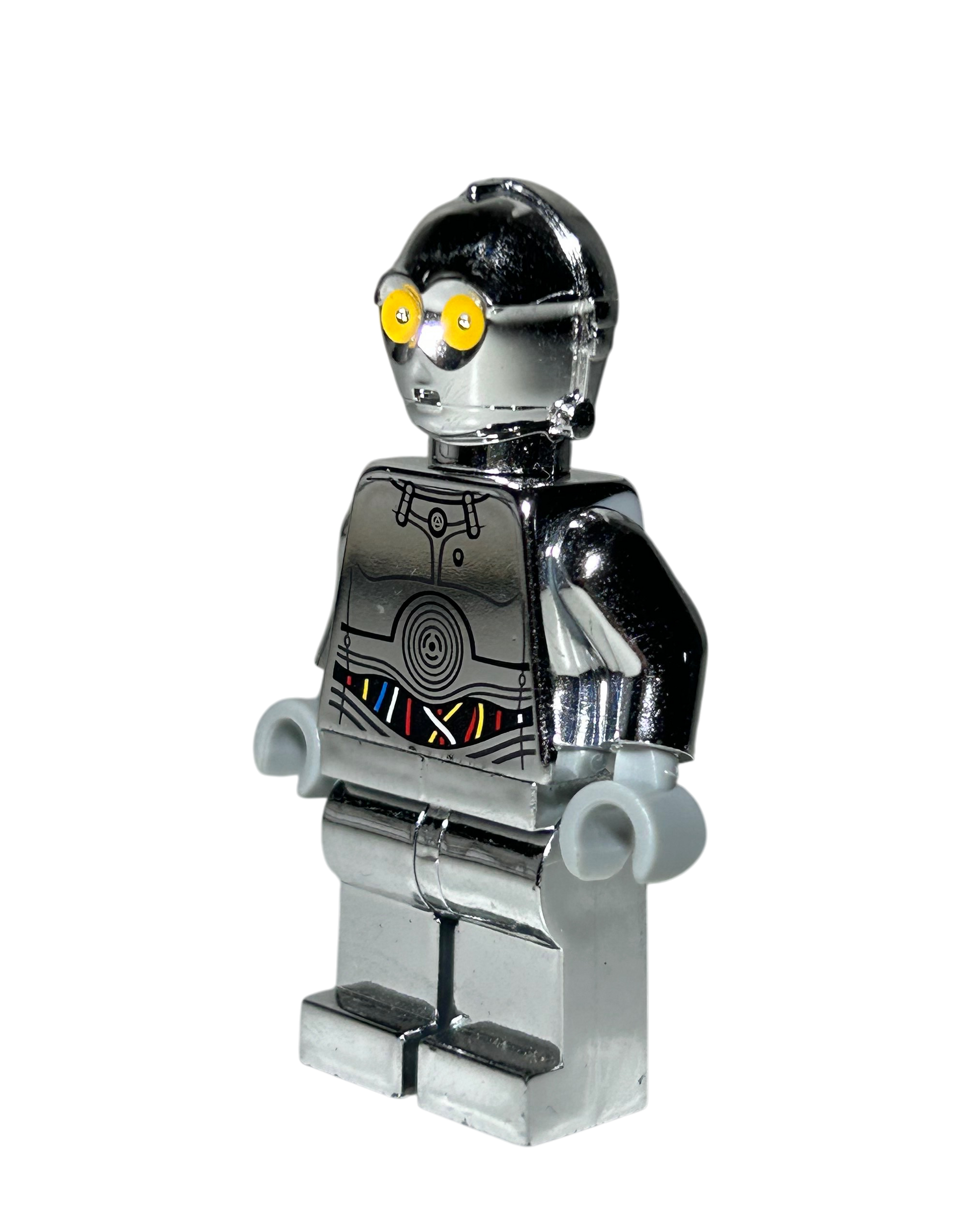 TC-14 SW0385 LEGO Star Wars Minifigur Chrome Silber Seitenansicht rechts  brick2d2