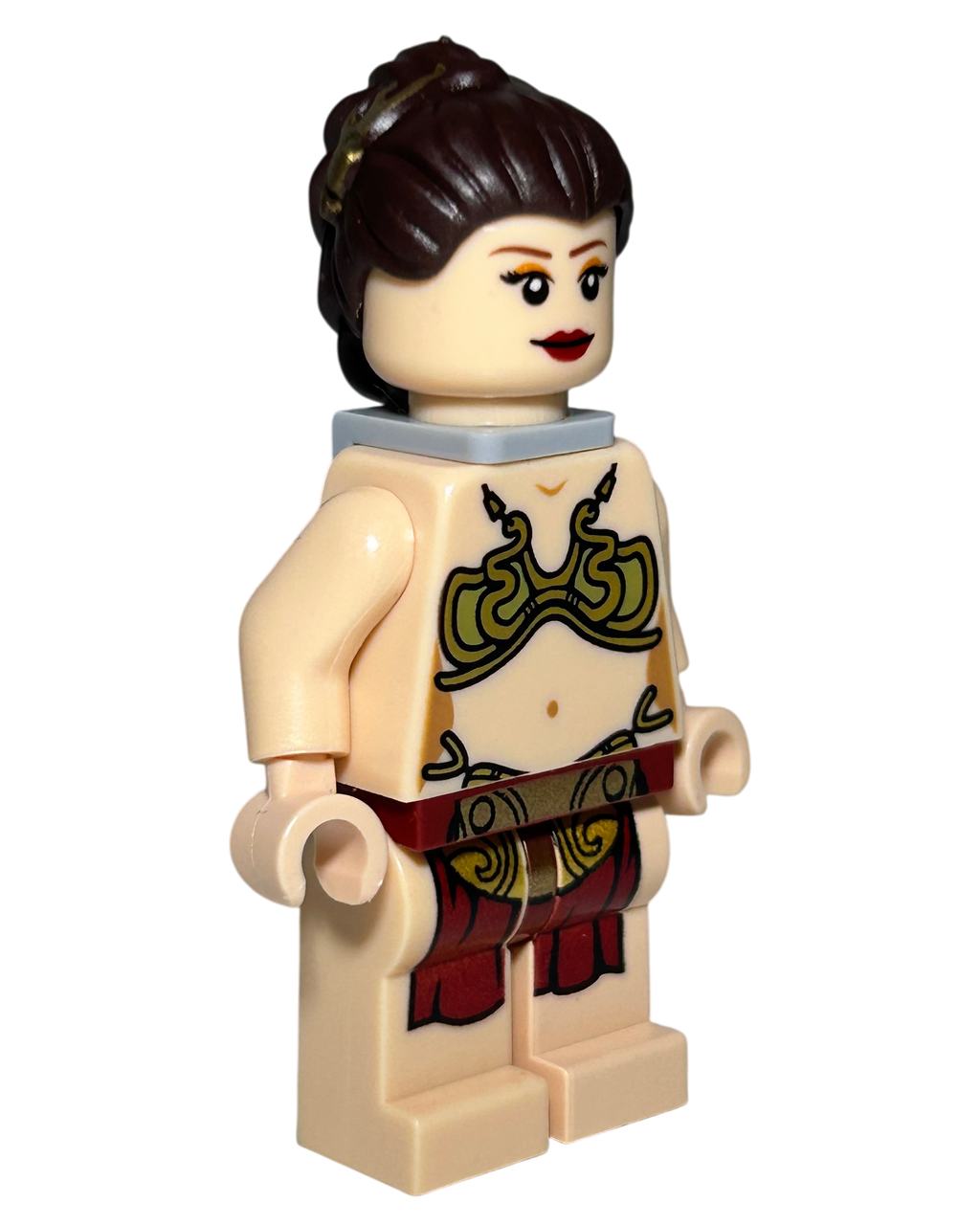 Lego Star Wars Minifigur Prinzessin Leia Jabba Slave Outfit SW0485 Seitenansicht links brick2d2
