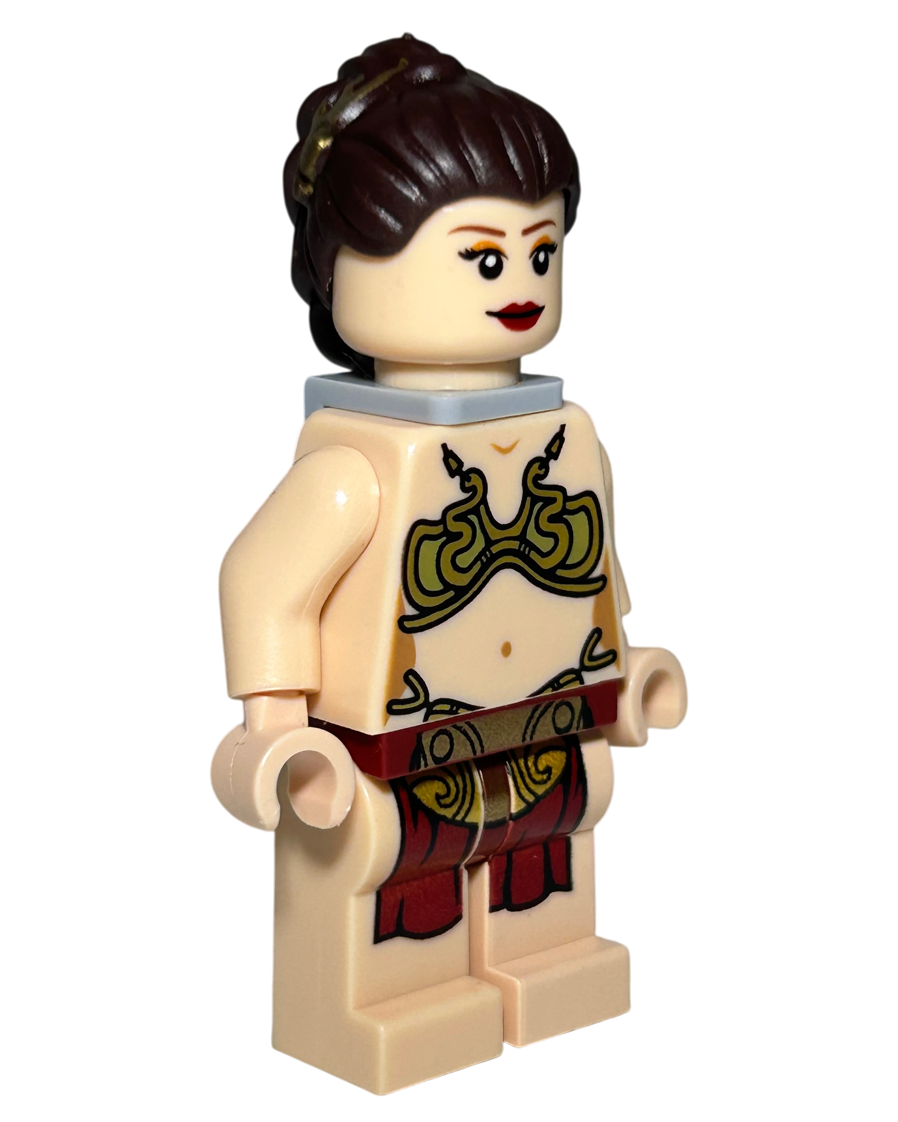 Lego Star Wars Minifigur Prinzessin Leia Jabba Slave Outfit SW0485 Seitenansicht links brick2d2