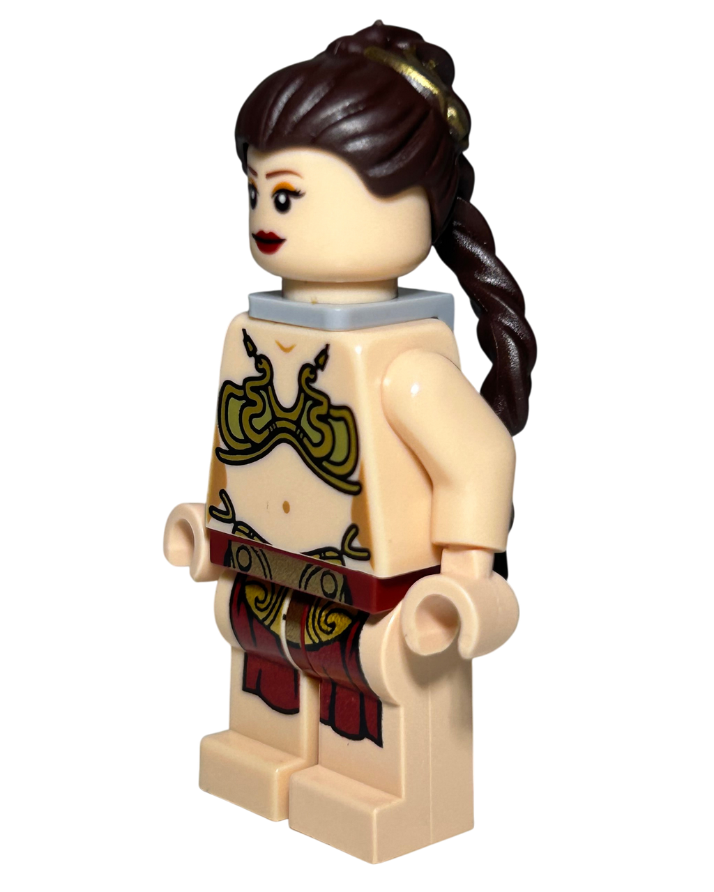 Lego Star Wars Minifigur Prinzessin Leia Jabba Slave Outfit SW0485 Seitenansicht rechts brick2d2