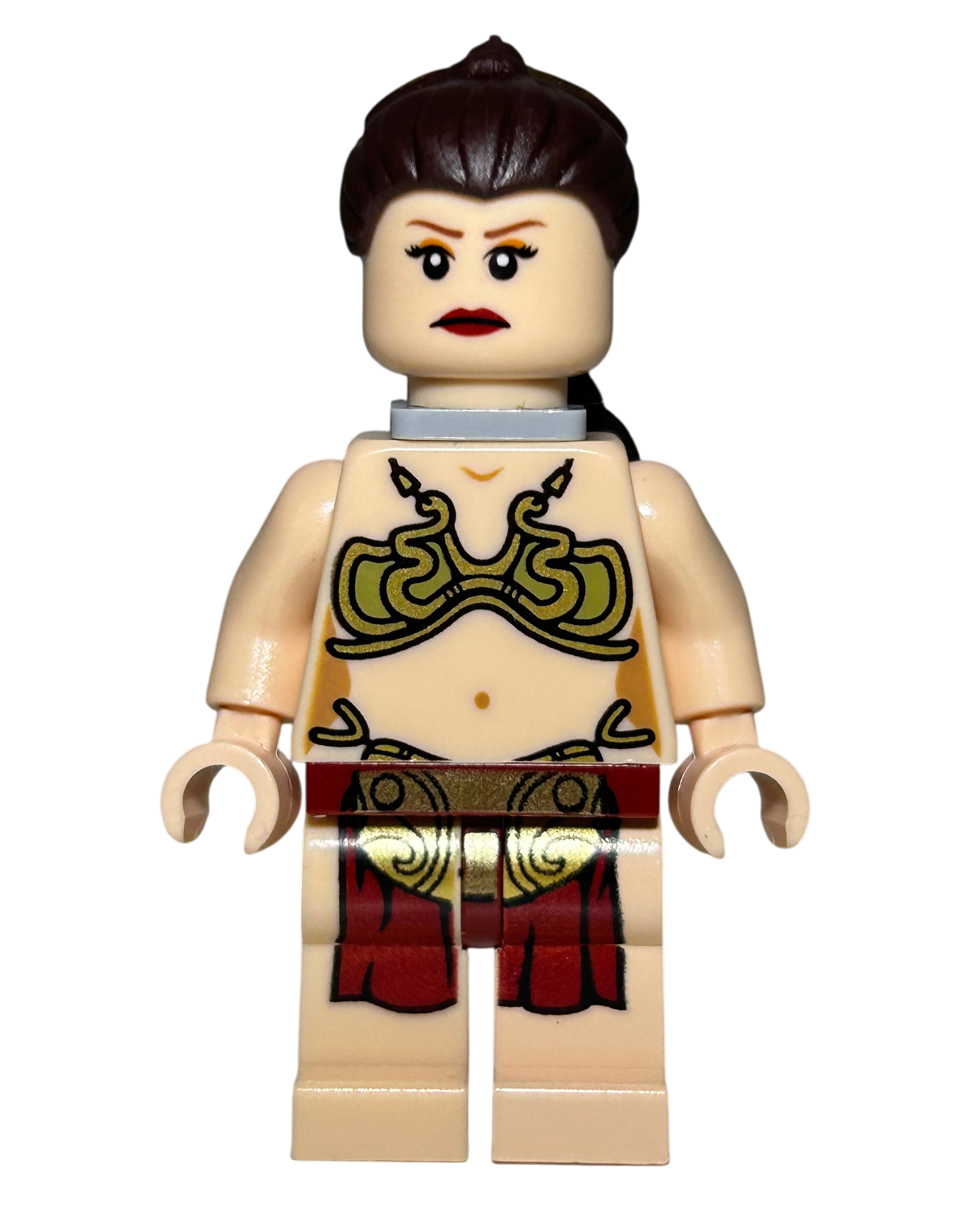 Lego Star Wars Minifigur Prinzessin Leia Jabba Slave Outfit SW0485 Vorderansicht brick2d2