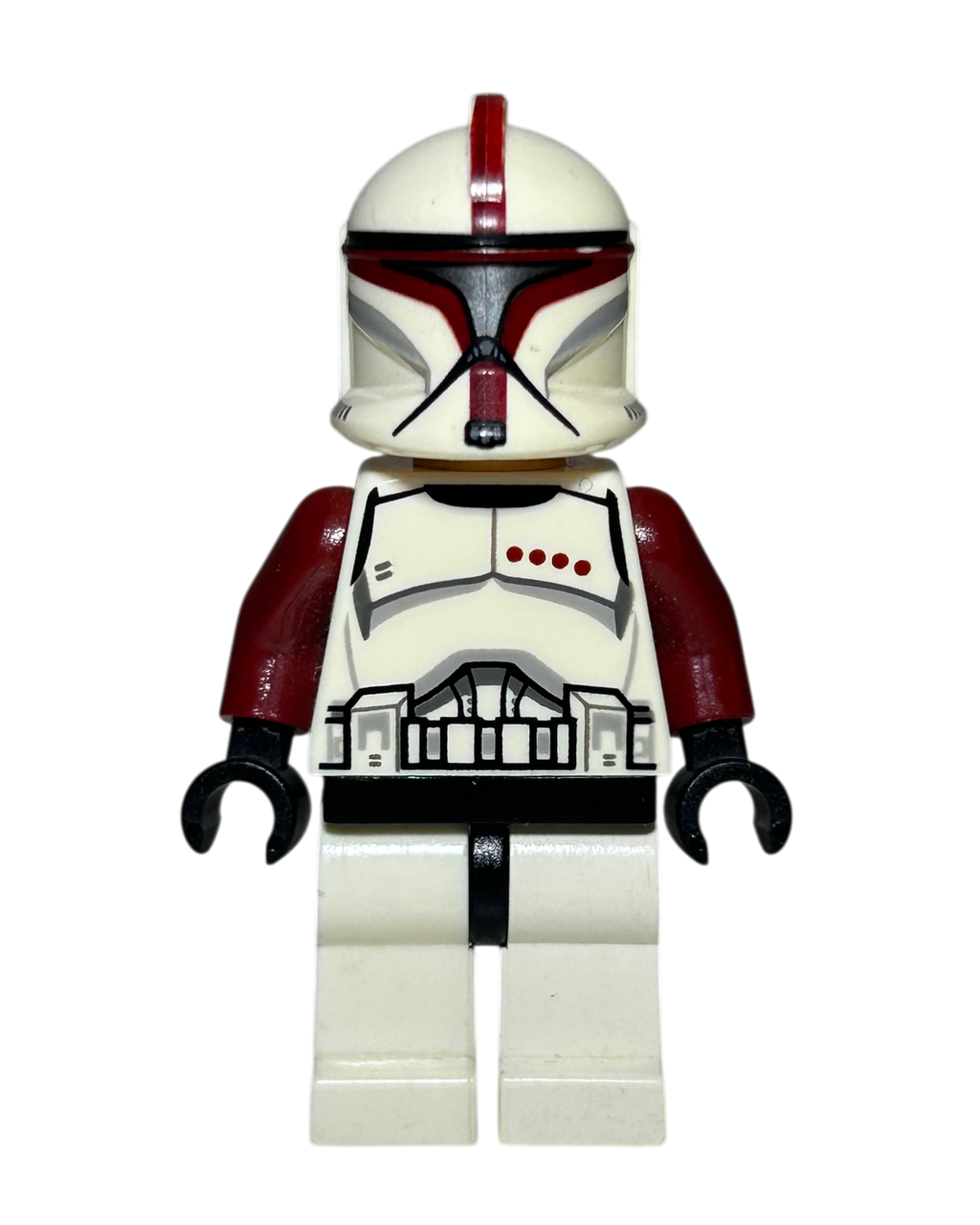 Clone Trooper Captain Phase 1 Rot SW0492 LEGO Star Wars Minifigur Vorderansicht brick2d2