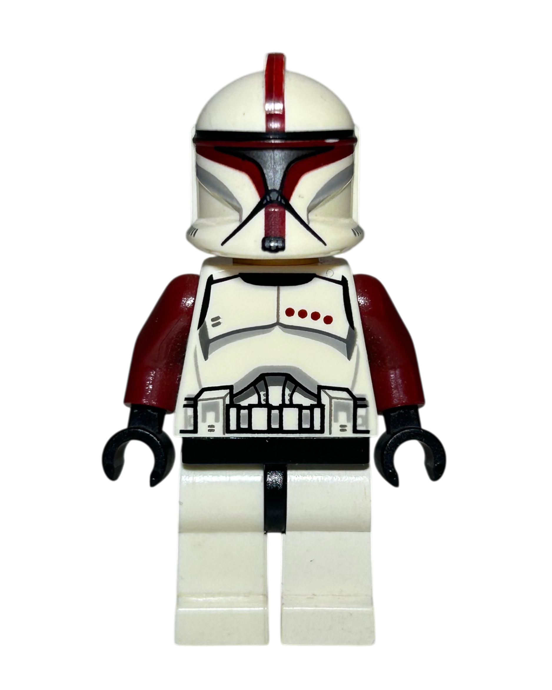 Clone Trooper Captain Phase 1 Rot SW0492 LEGO Star Wars Minifigur Vorderansicht brick2d2