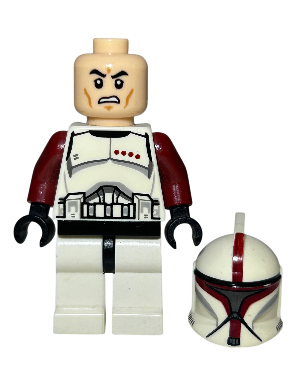 Clone Trooper Captain Phase 1 Rot SW0492 LEGO Star Wars Minifigur Detailansicht brick2d2