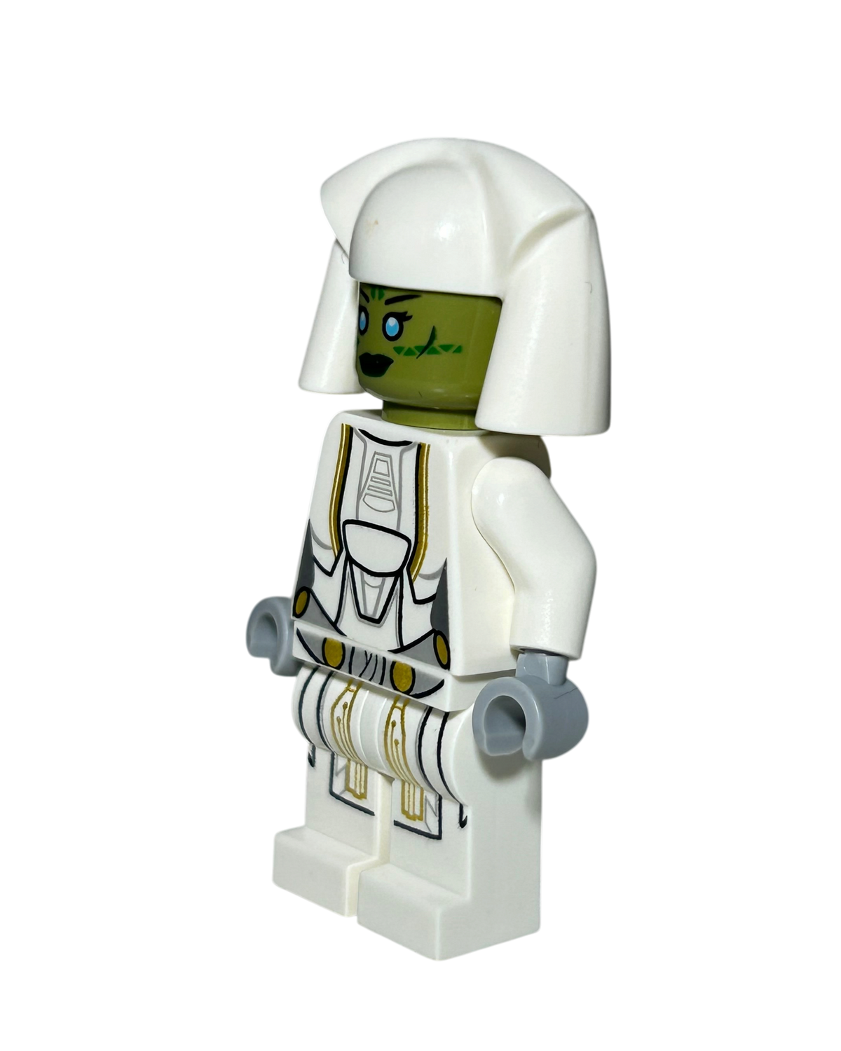 Jedi Consular LEGO Star Wars Minifigur SW0501 weiße Kopfbedeckung Seitenansicht rechts brick2d2